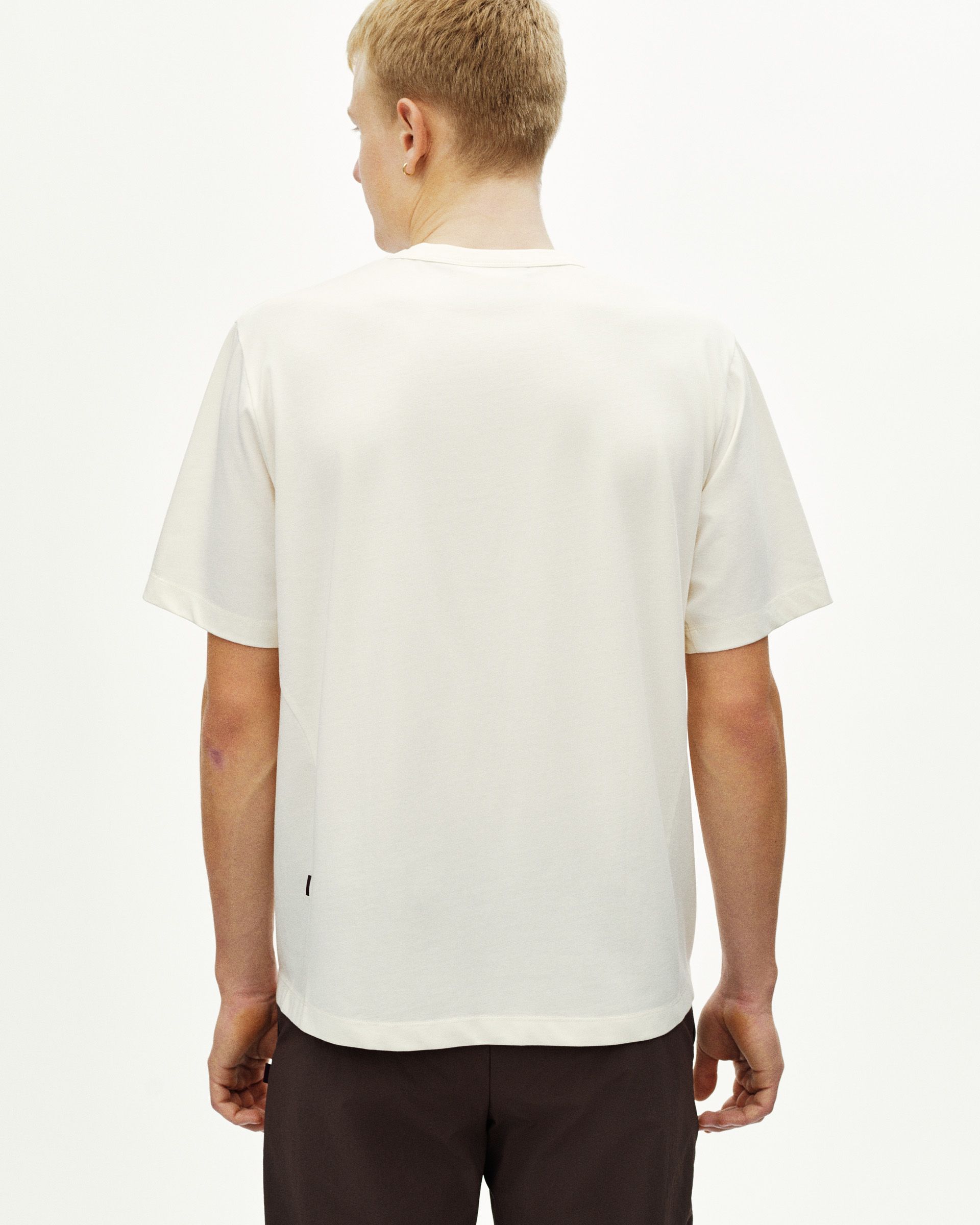 Off White Off-Race Cotton Tech Graphic t-shirt, rear view on model