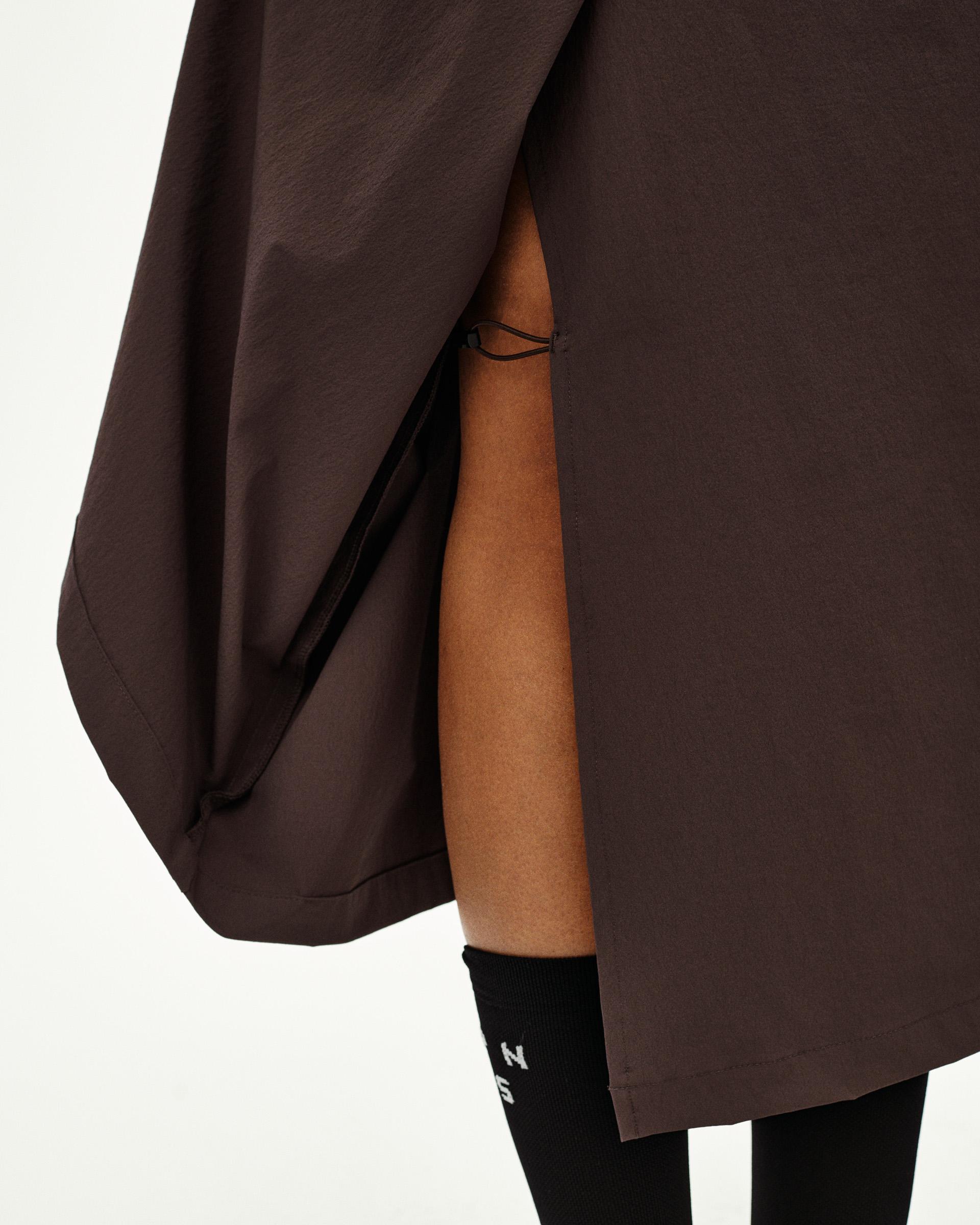 Dark Purple Off-Race Tech Skirt on model showing side slit detail
