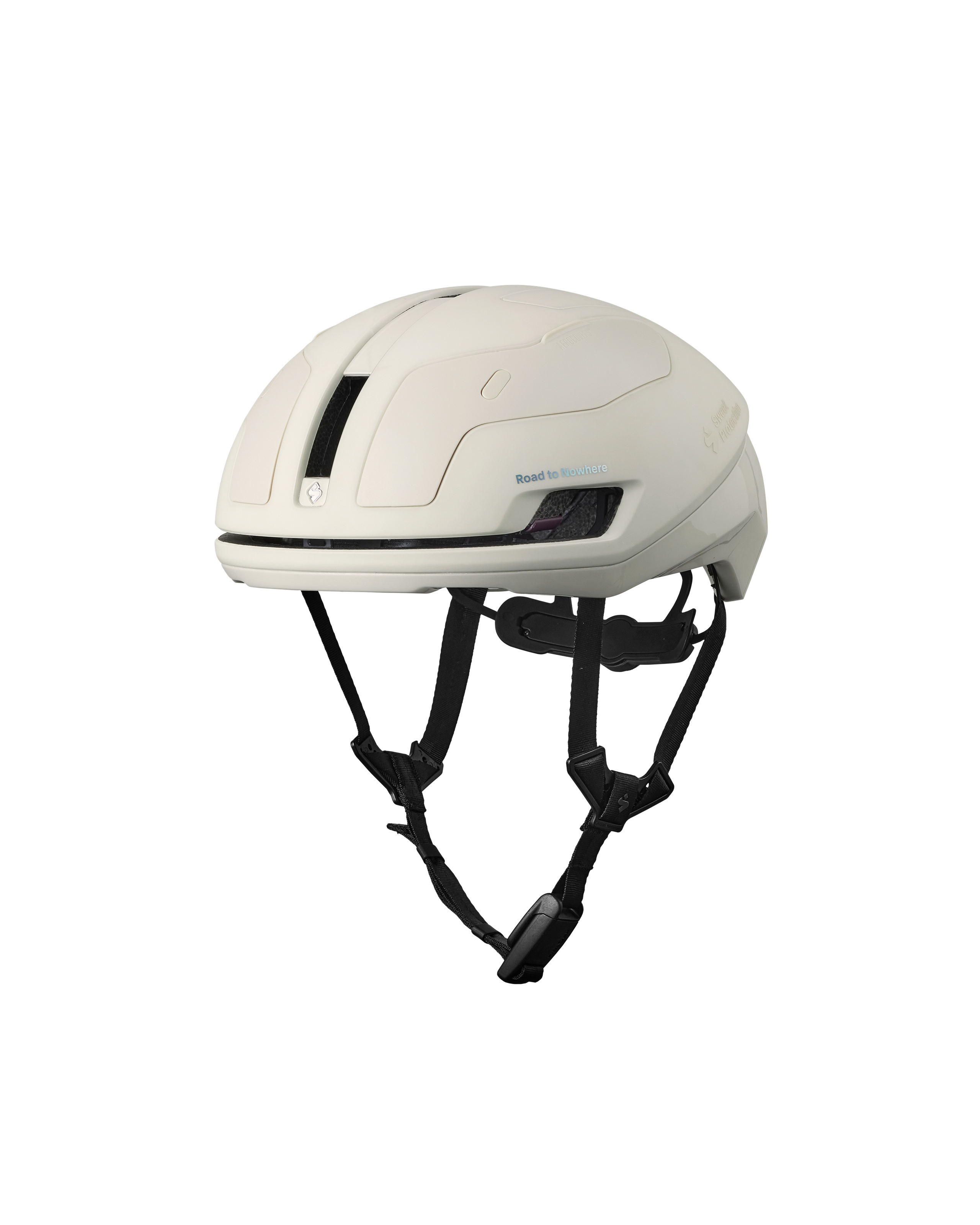 Off White Sweet Protection Falconer Aero 2Vi MIPS cycling helmet, three-quarter view with aerodynamic vents