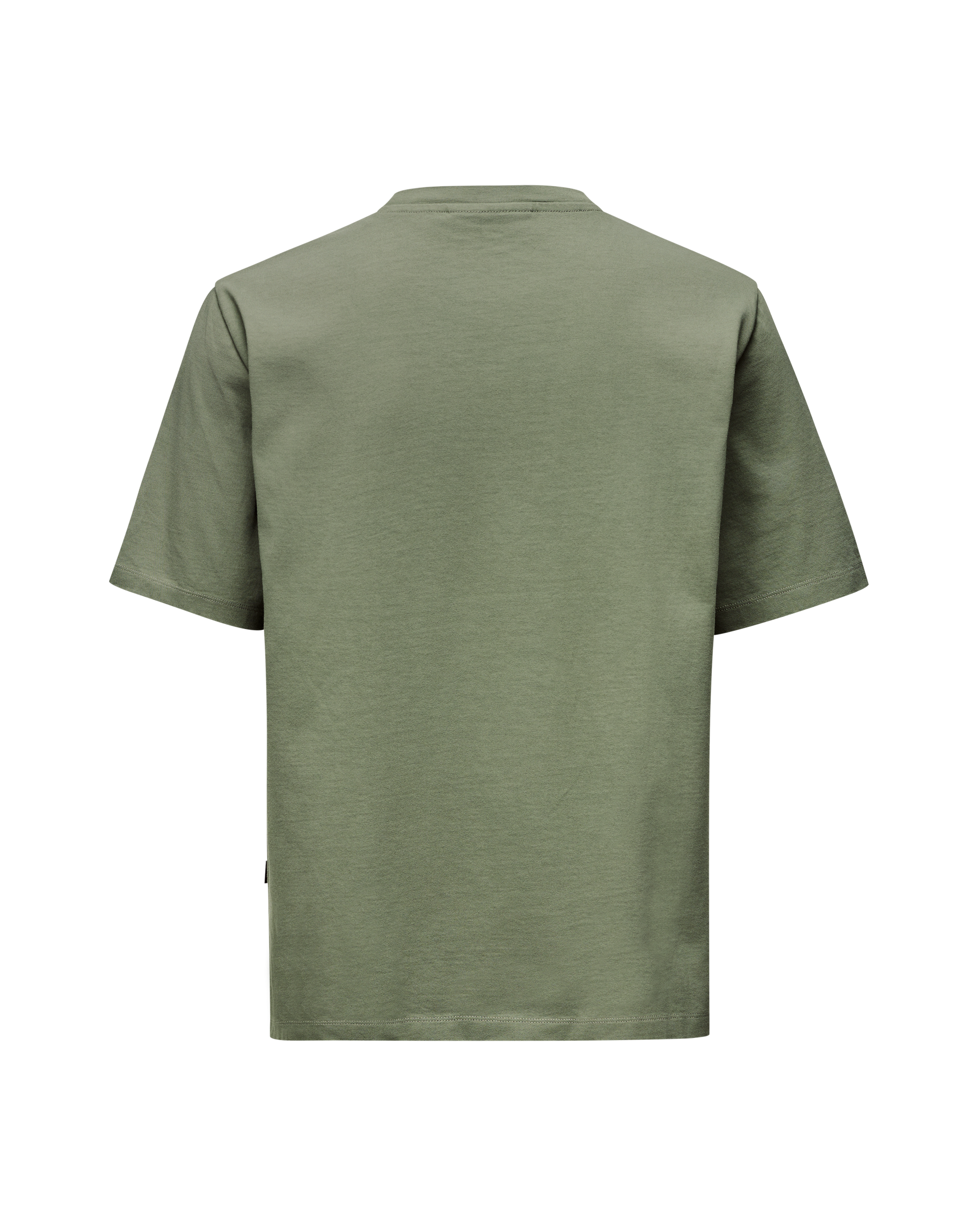 Khaki Green Off-Race t-shirt, rear flat lay