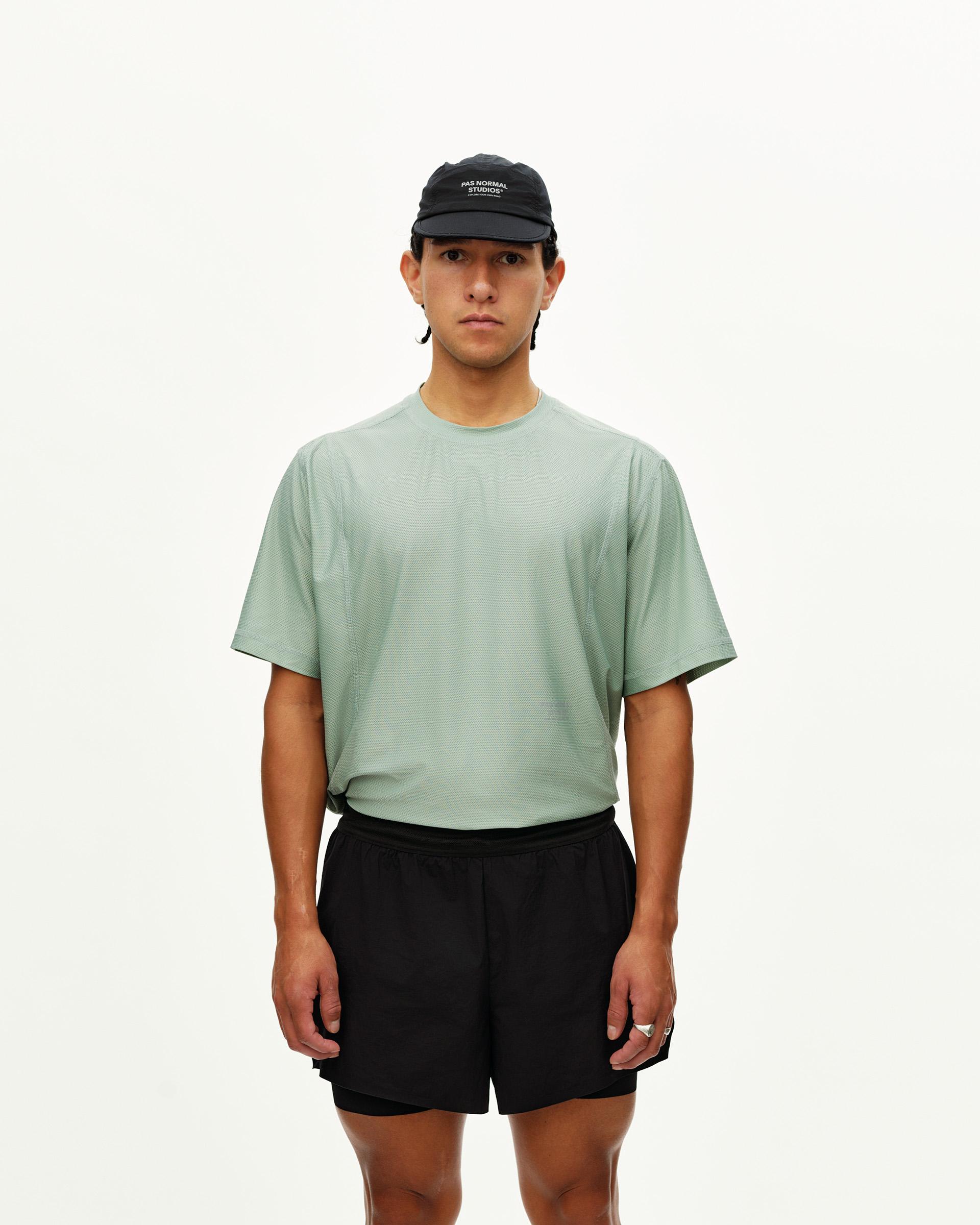 Black Balance 2-in-1 shorts on model, front view with layered mesh inner