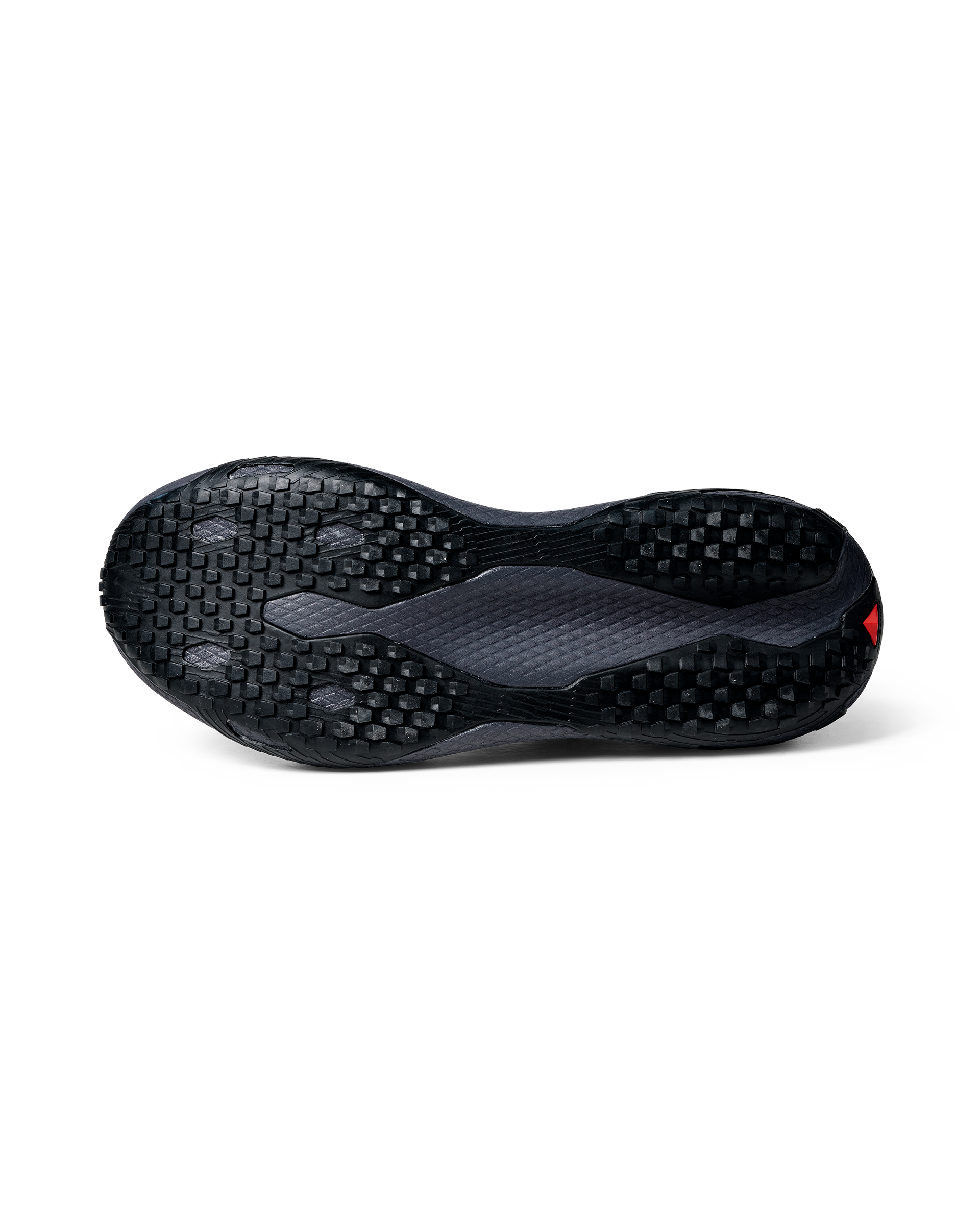 Green Salomon GRVL CONCEPT cycling shoe, sole view with textured tread pattern