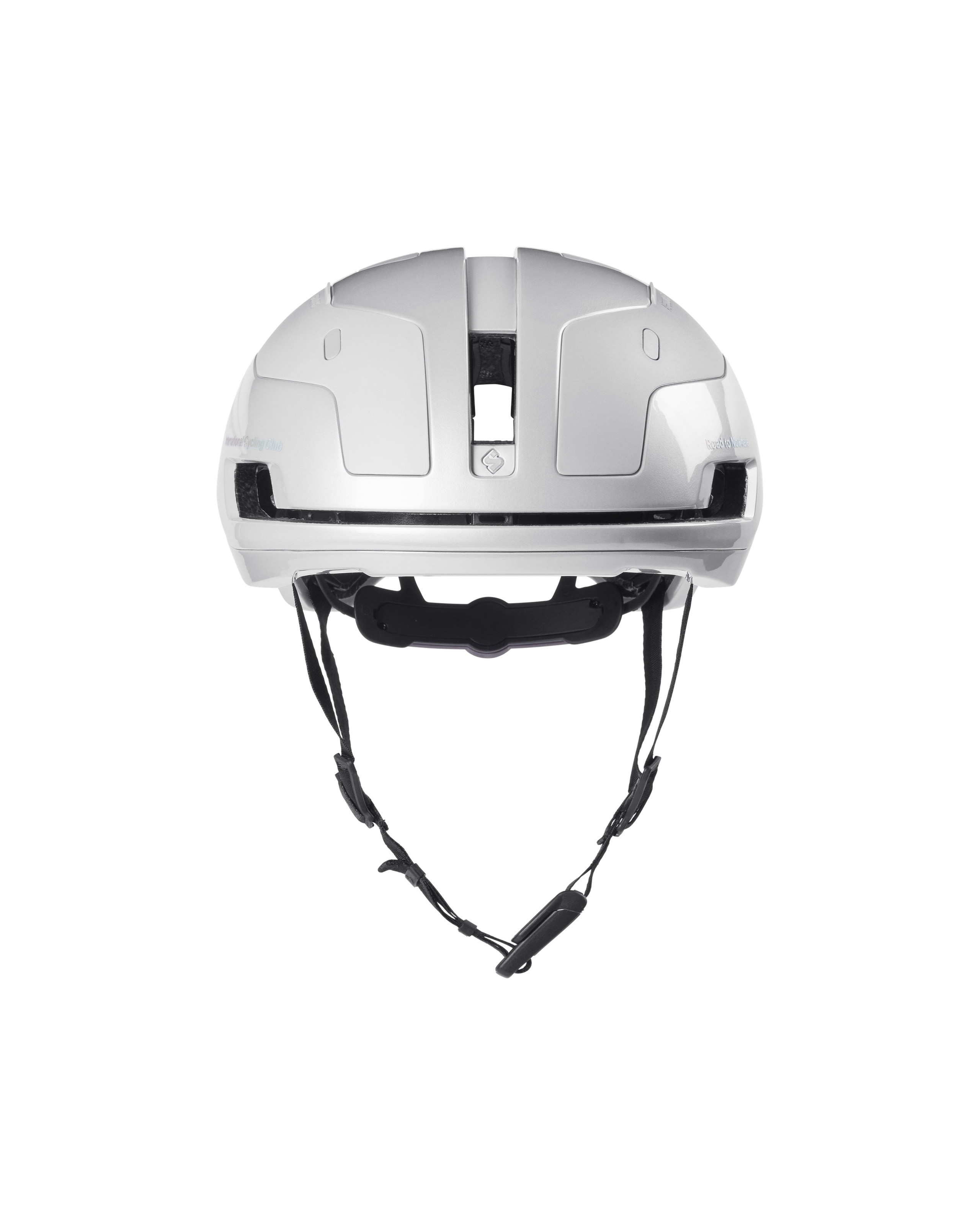 Silver Sweet Protection Falconer Aero 2Vi MIPS cycling helmet, front view with aerodynamic shell design
