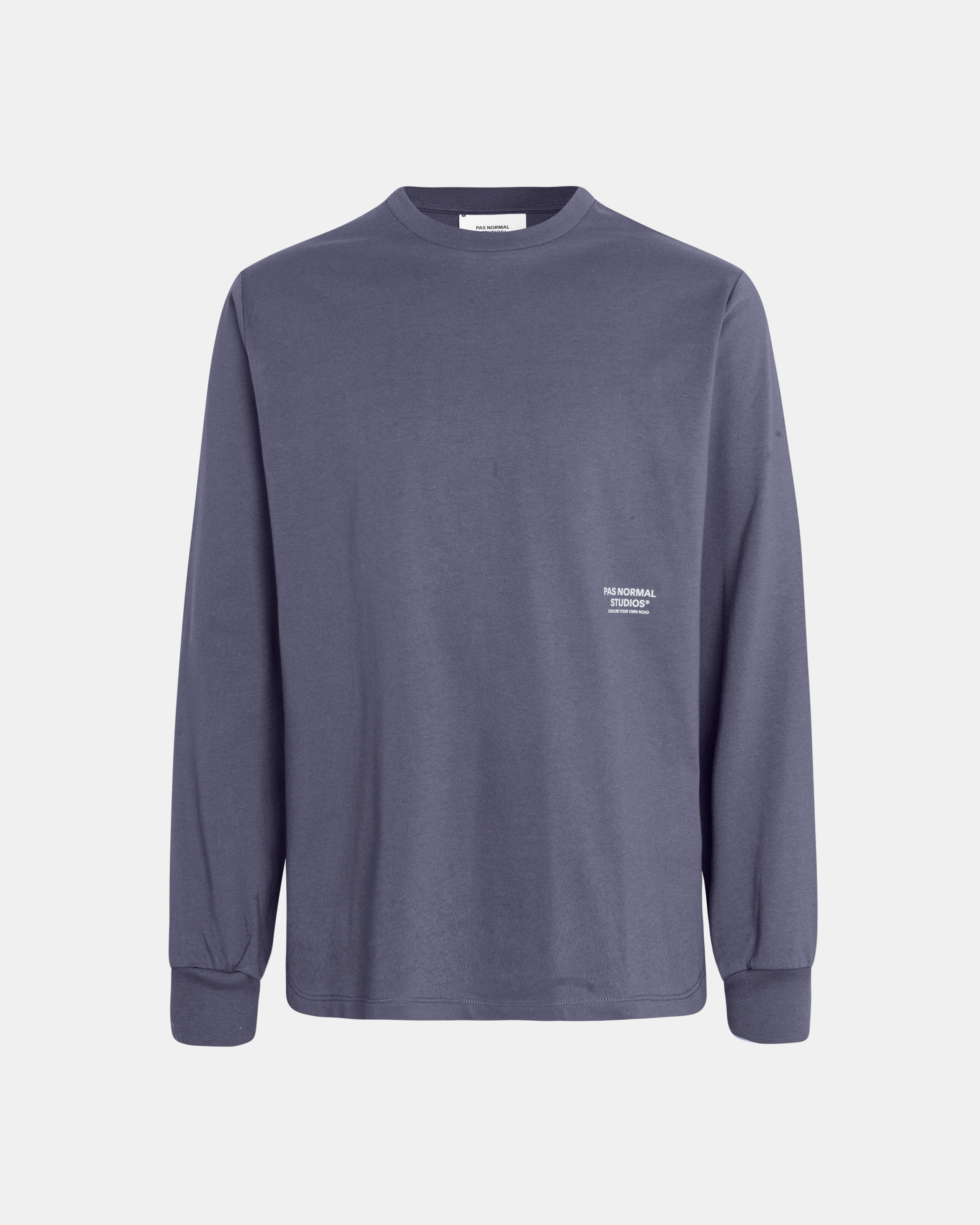 Steel Off-Race Graphic long sleeve t-shirt, front view with white chest logo