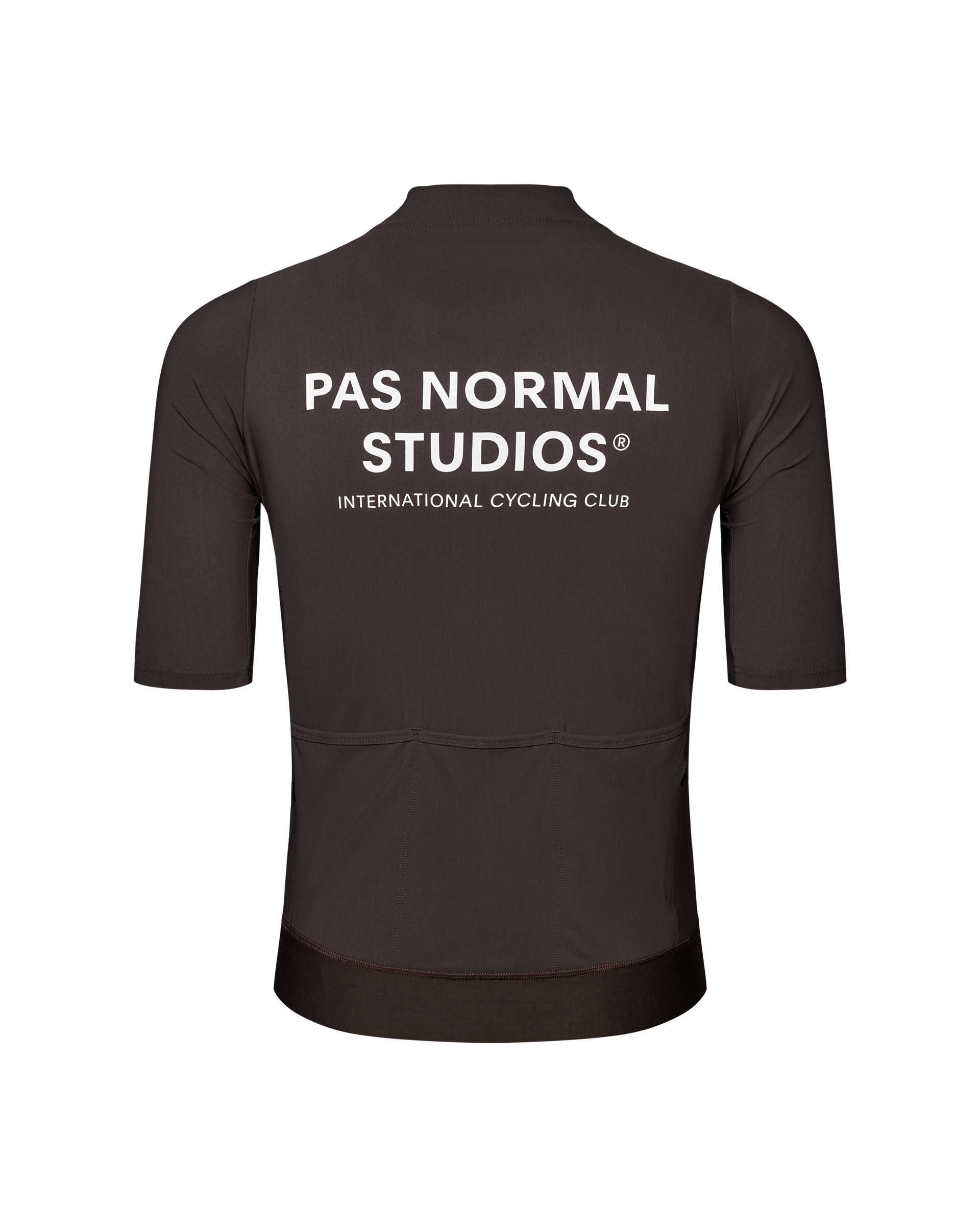 Dark Purple Essential cycling jersey, rear view with white back print
