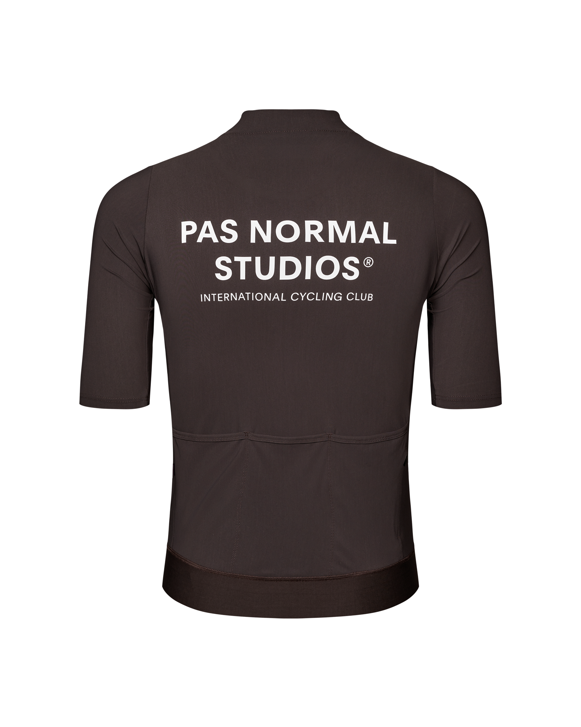 Dark Purple Essential cycling jersey, rear view with white back print