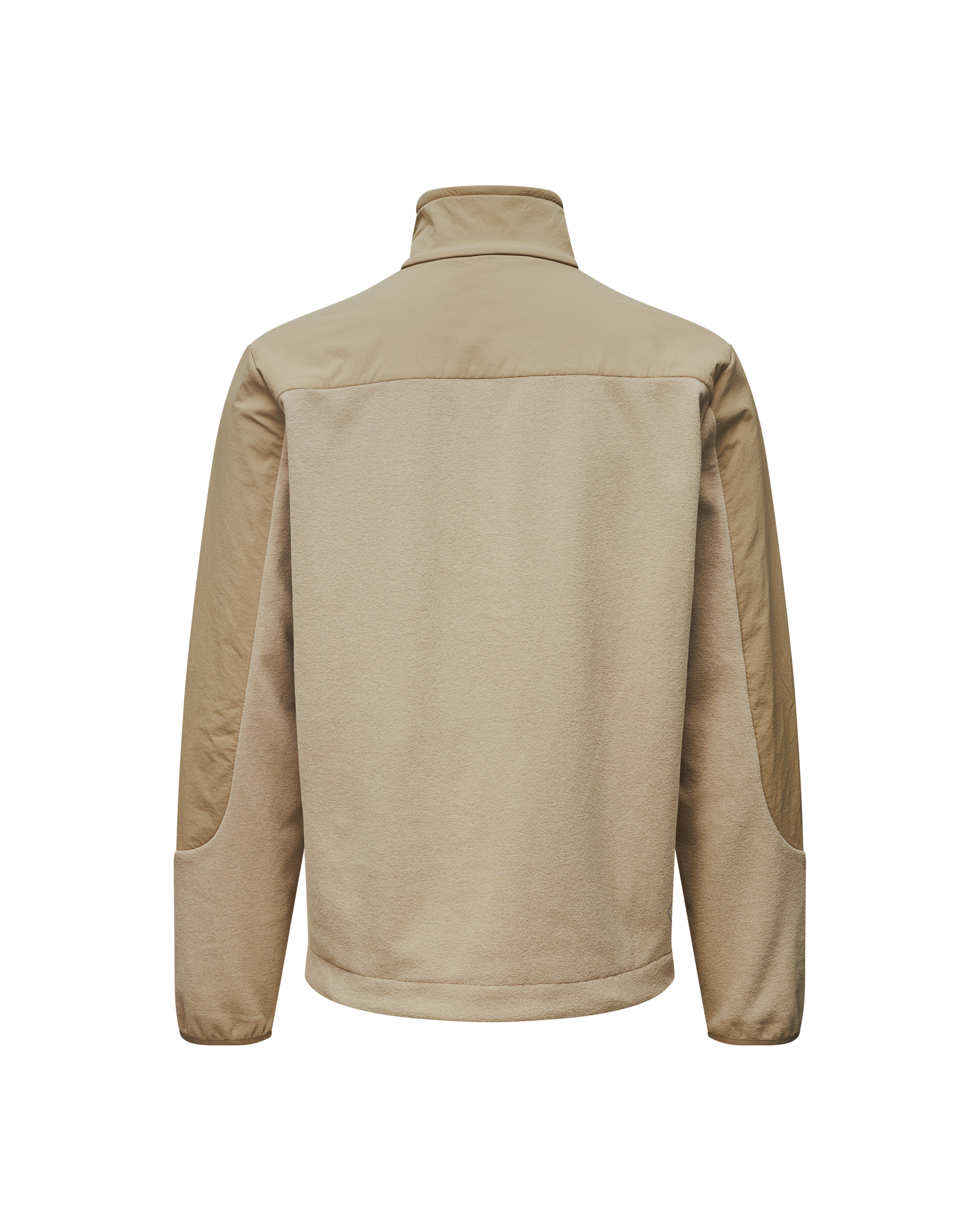 Beige Off-Race Light Fleece half-zip, rear view with contrast panel construction