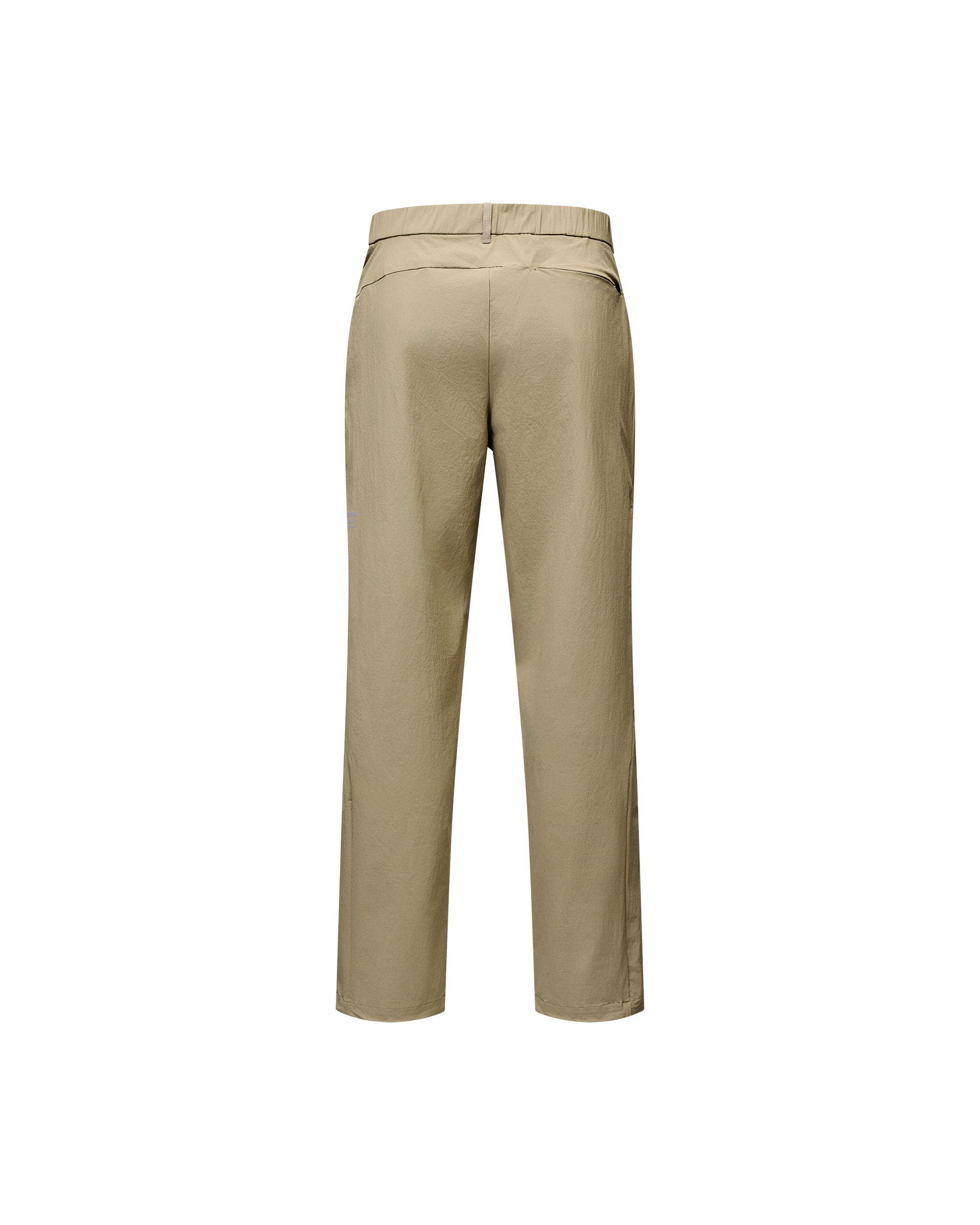 Dusty Earth khaki Off-Race Tech pants, rear flat lay with elasticated waistband