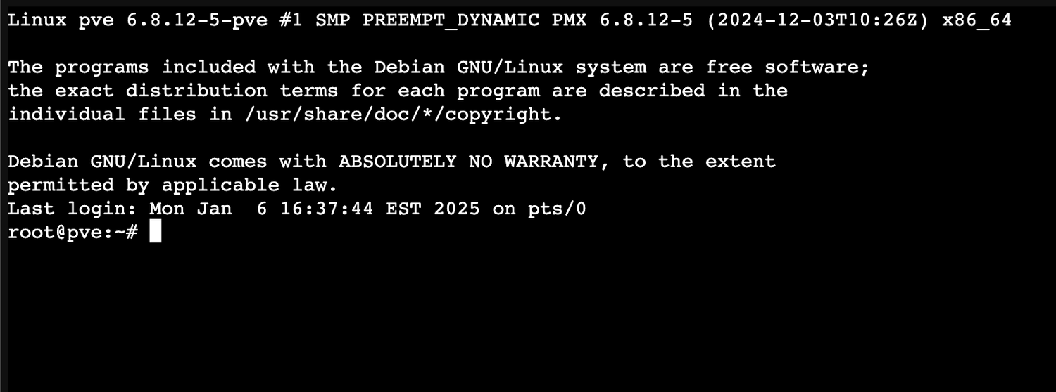 Proxmox Shell