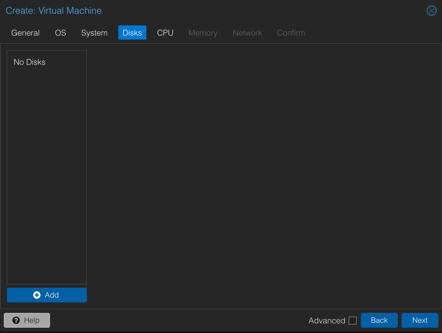 VM Setup (Disks)