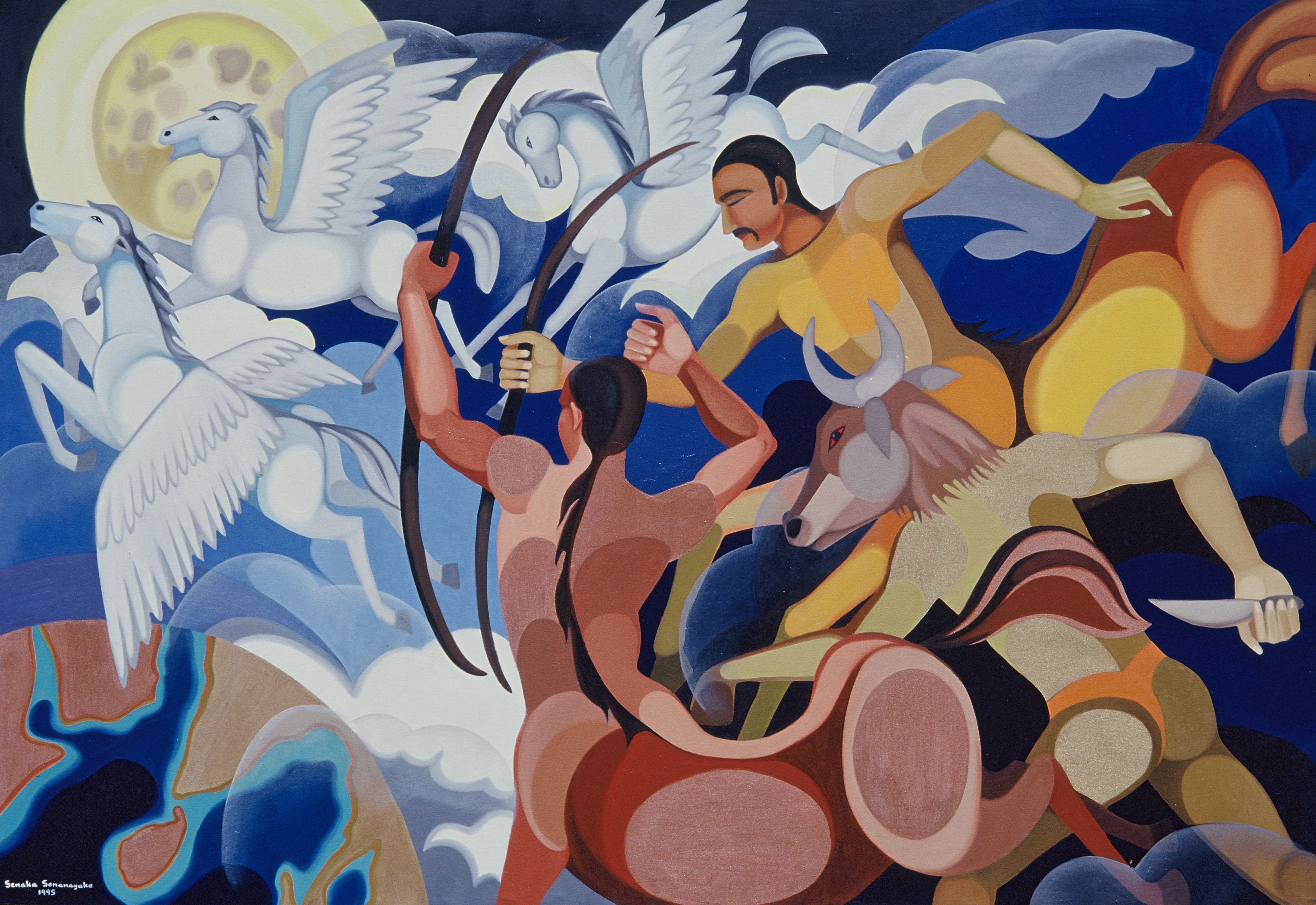 Pegasus Leads The Centaur And The Minataur To Battle