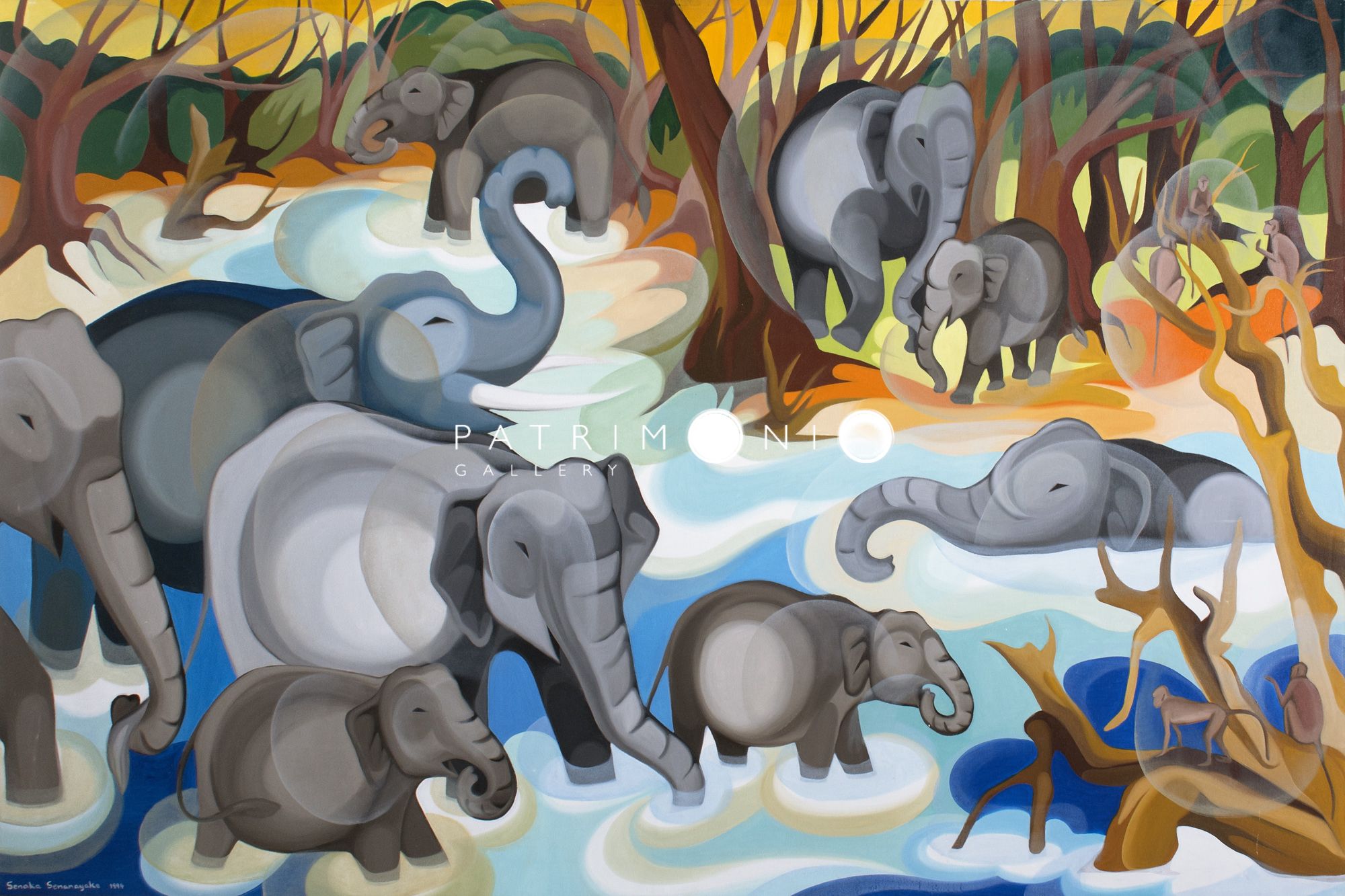 Elephants Bathing