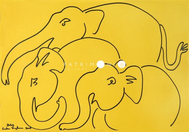 Line Drawing Elephants