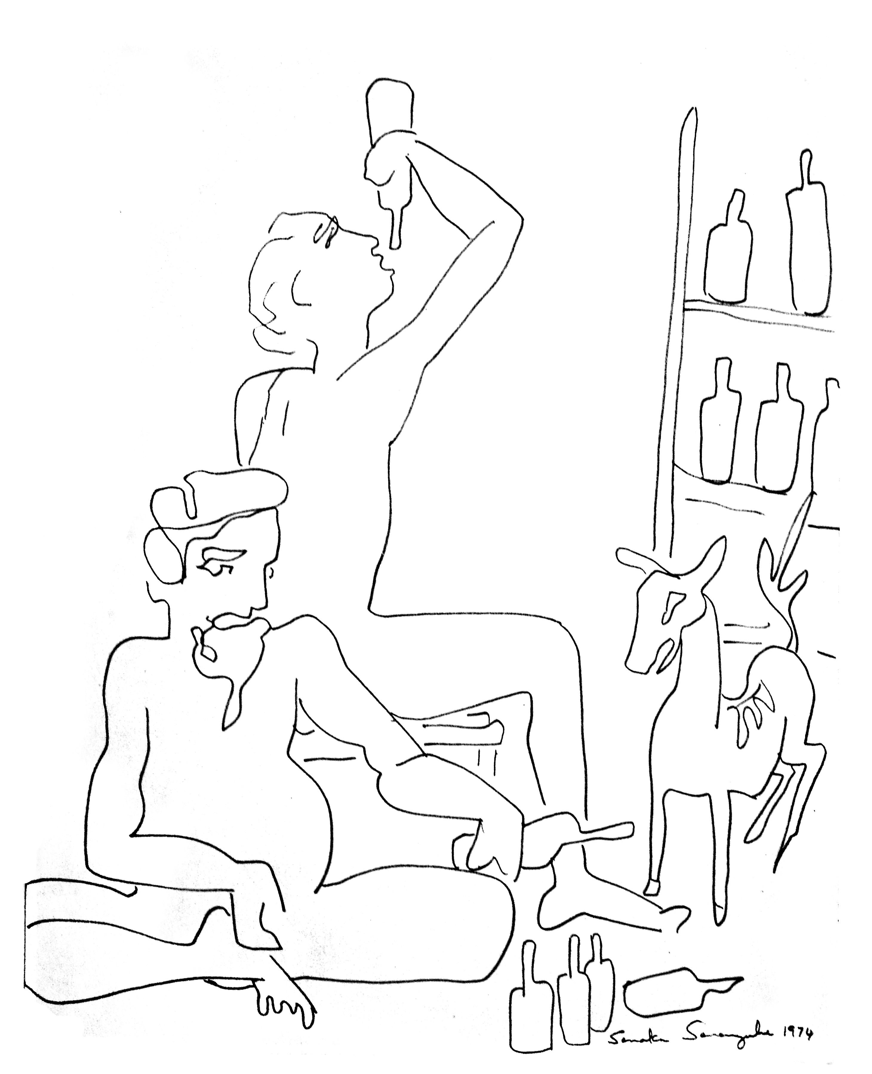 Line Drawing Drink Times