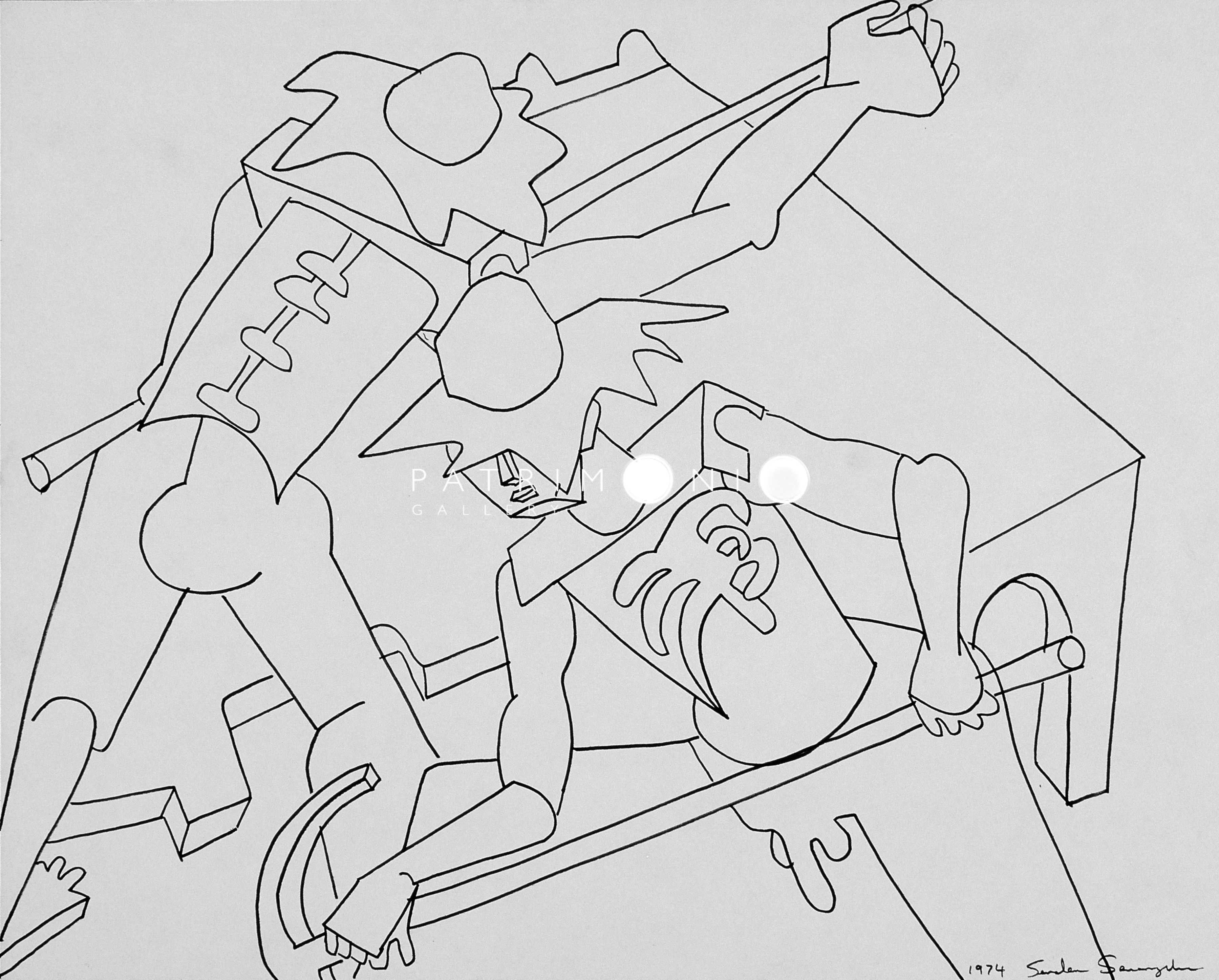 Line Drawing Workers