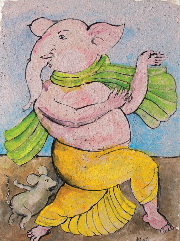 ganesh with green scarf