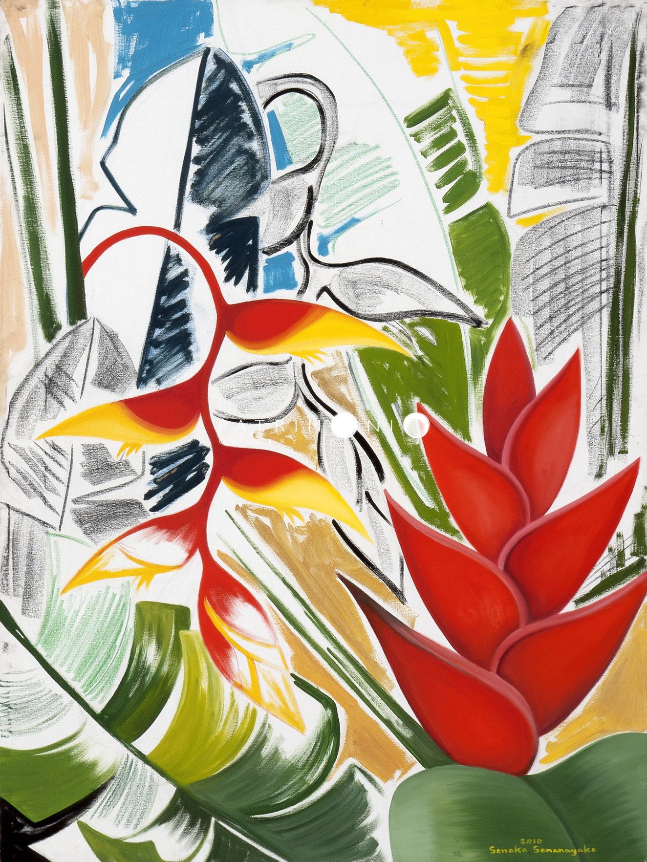Mixed Media Heliconia