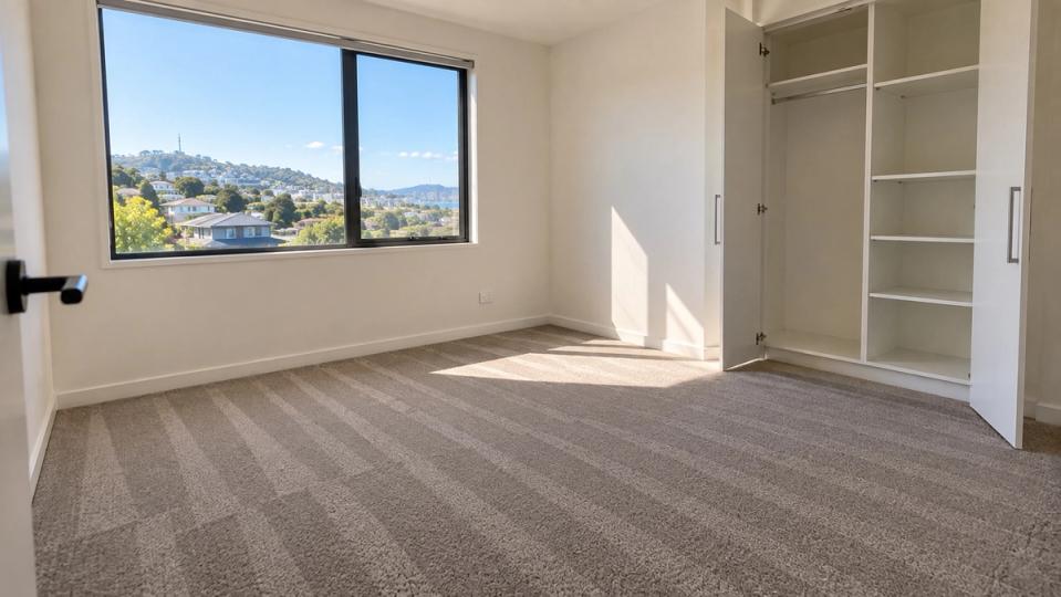 An empty bedroom, cleaned and ready to hand back