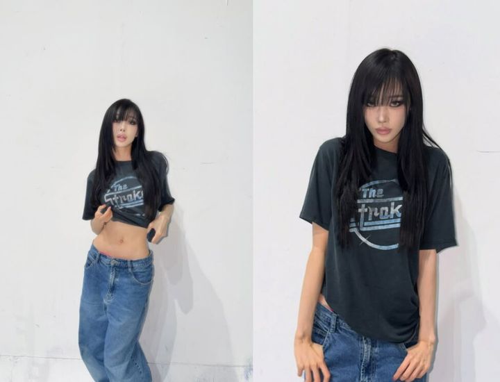 aespa's Giselle shows navel piercing in SNS photos