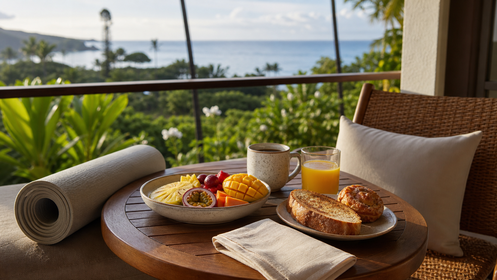 Uhm Jung-hwa shows Maui breakfast after morning stretch — KWaveWire editorial desk codex hero