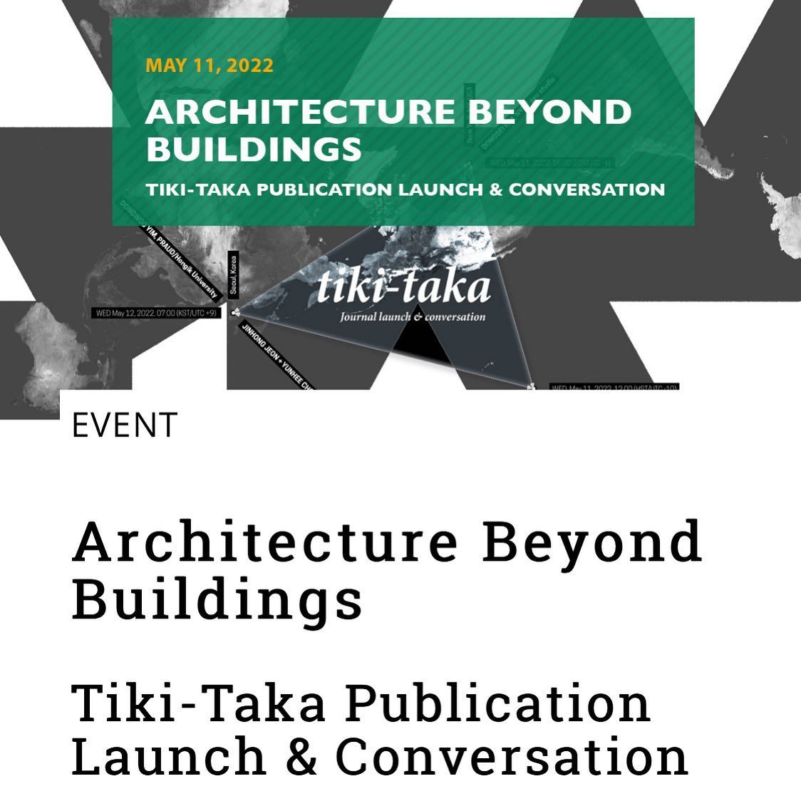 NYIT Architecture Beyond Buildings: Tiki-Taka Publication Launch and Conversation