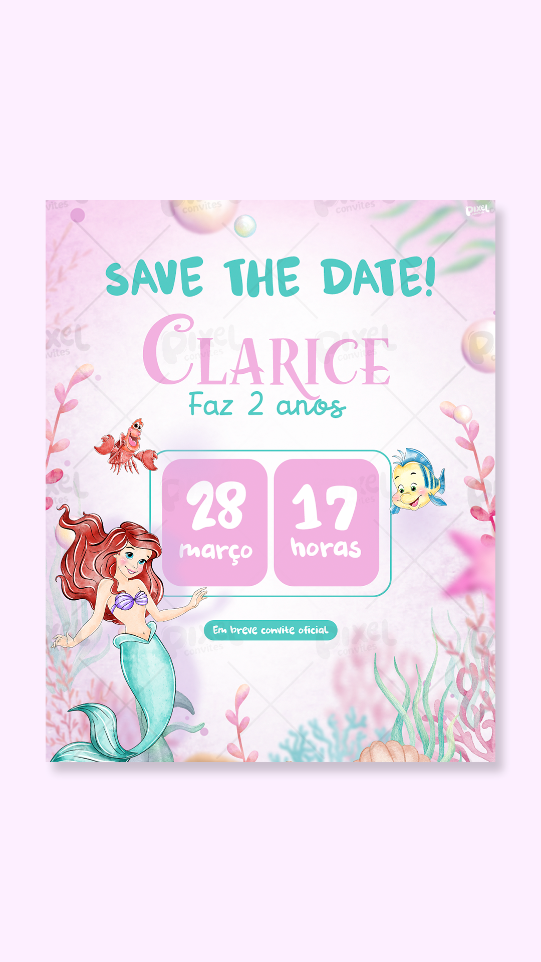 Save The Date A Pequena Sereia Ariel