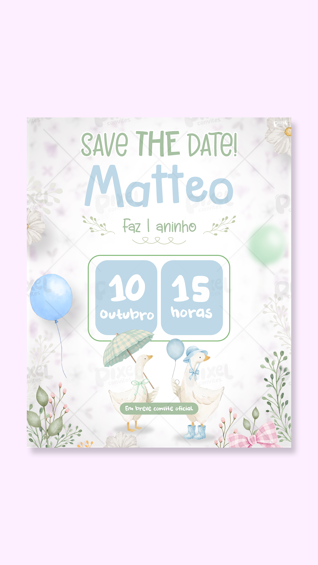 Save The Date Silly Goose A Festa Dos Gansos - Azul