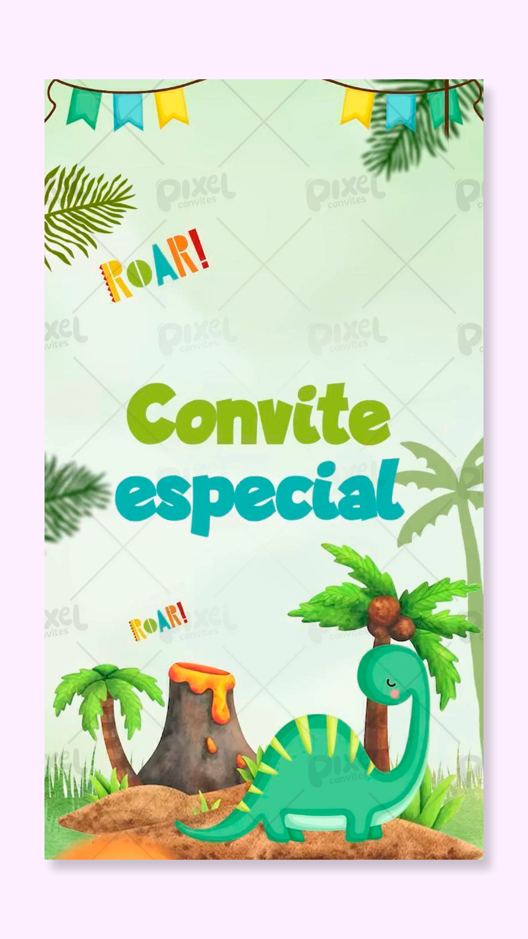 Convite Animado Meu Pequeno Dino Baby