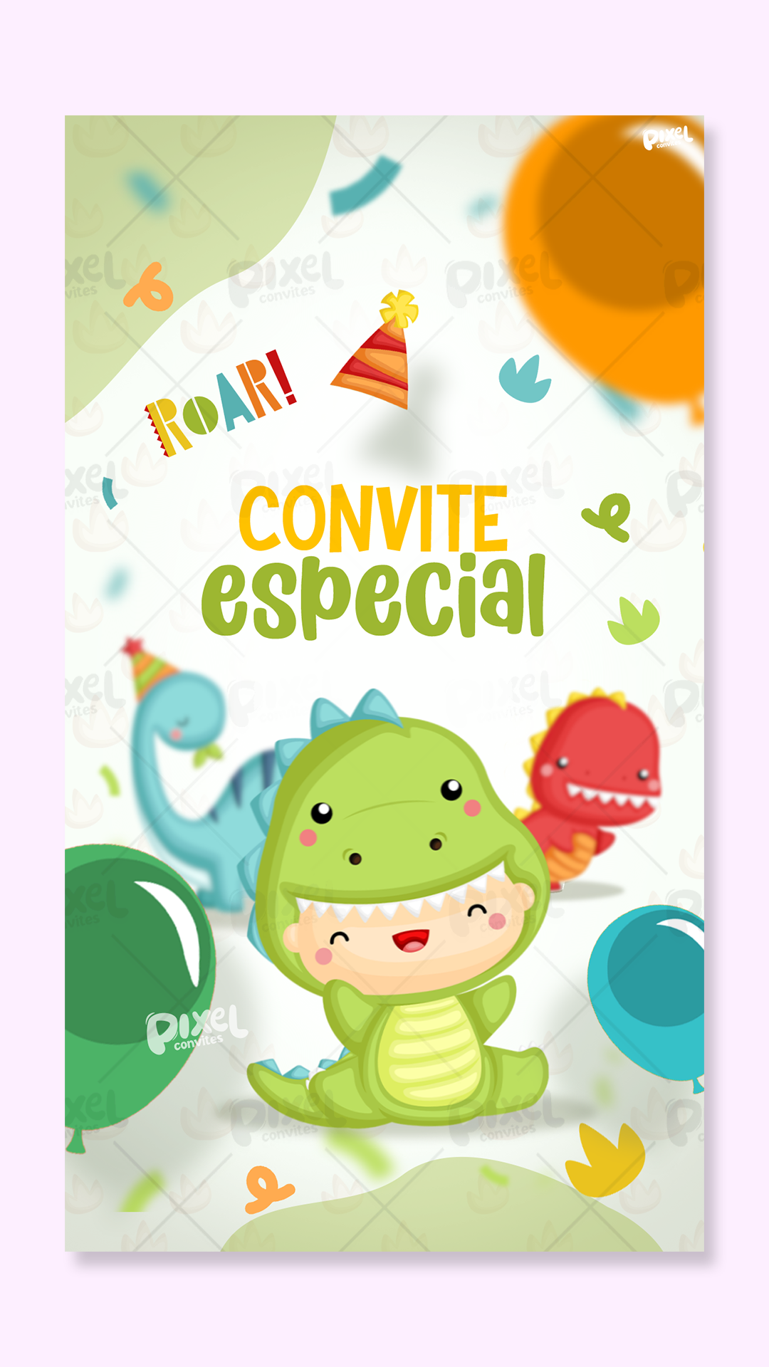 Convite Animado Meu Pequeno Dino Baby
