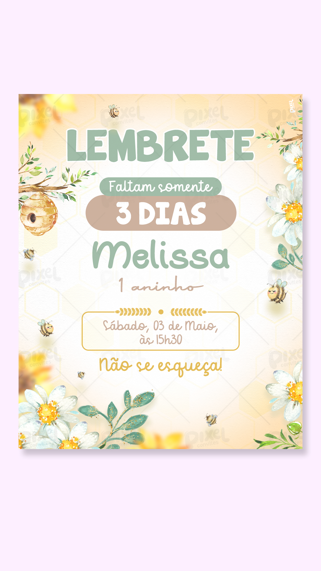 Lembrete Jardim Das Abelhinhas