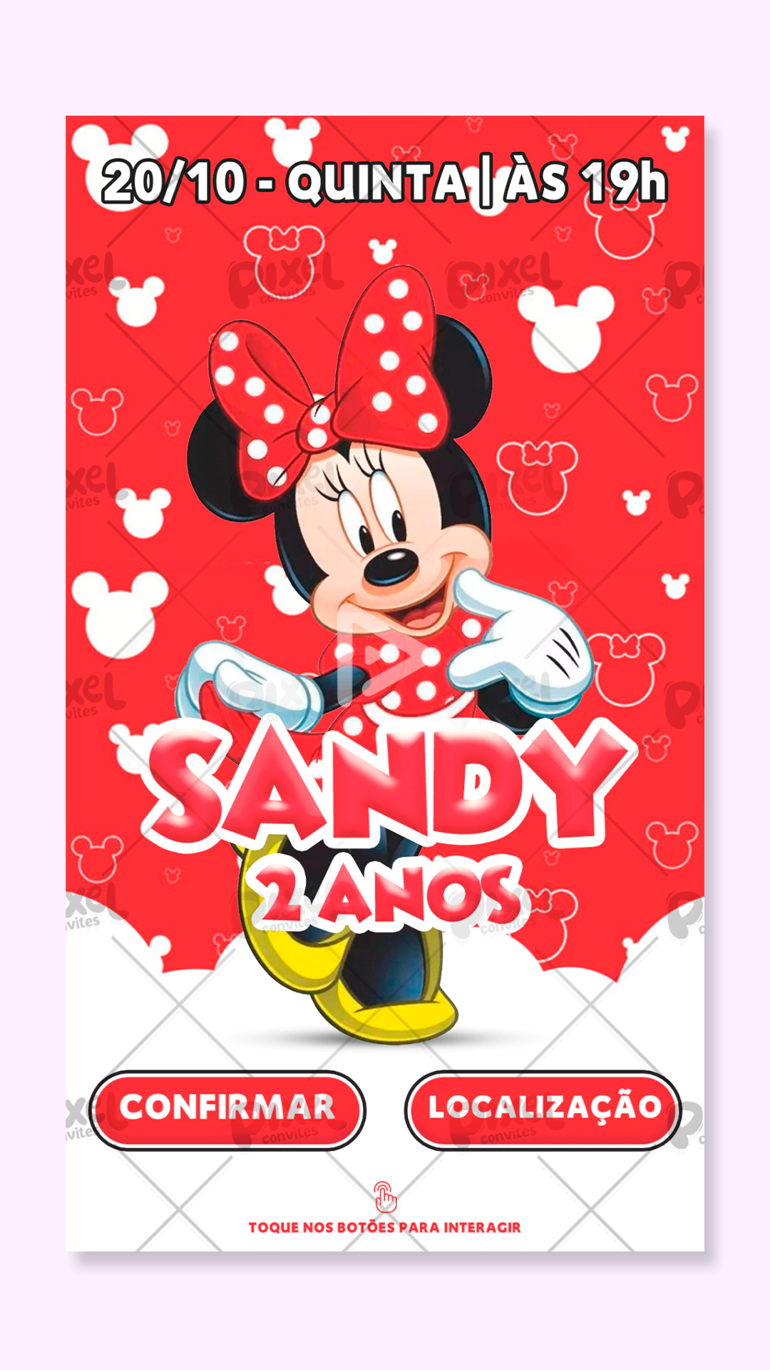 Convite Interativo Minnie Vermelha