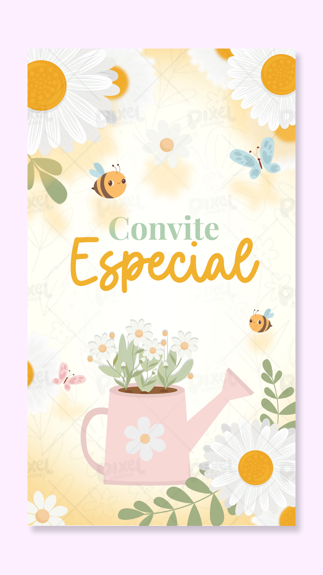 Convite Animado Jardim Das Margaridas