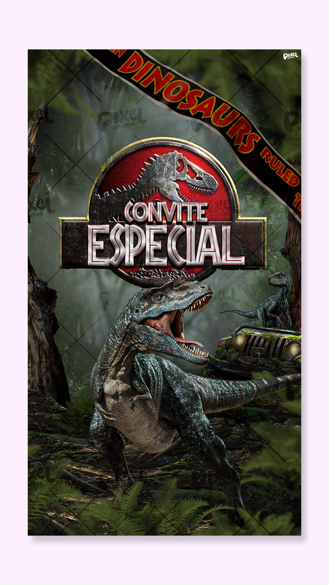 Convite Animado Jurassic Park Aventura No Parque Dos Dinossauros