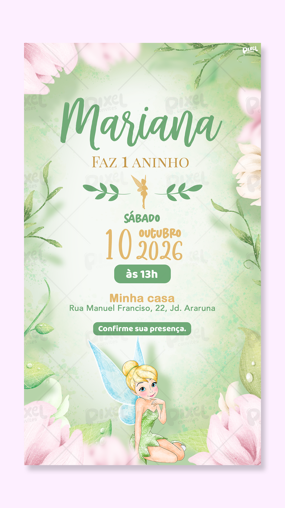 Convite Digital Simples Mundo Da Sininho