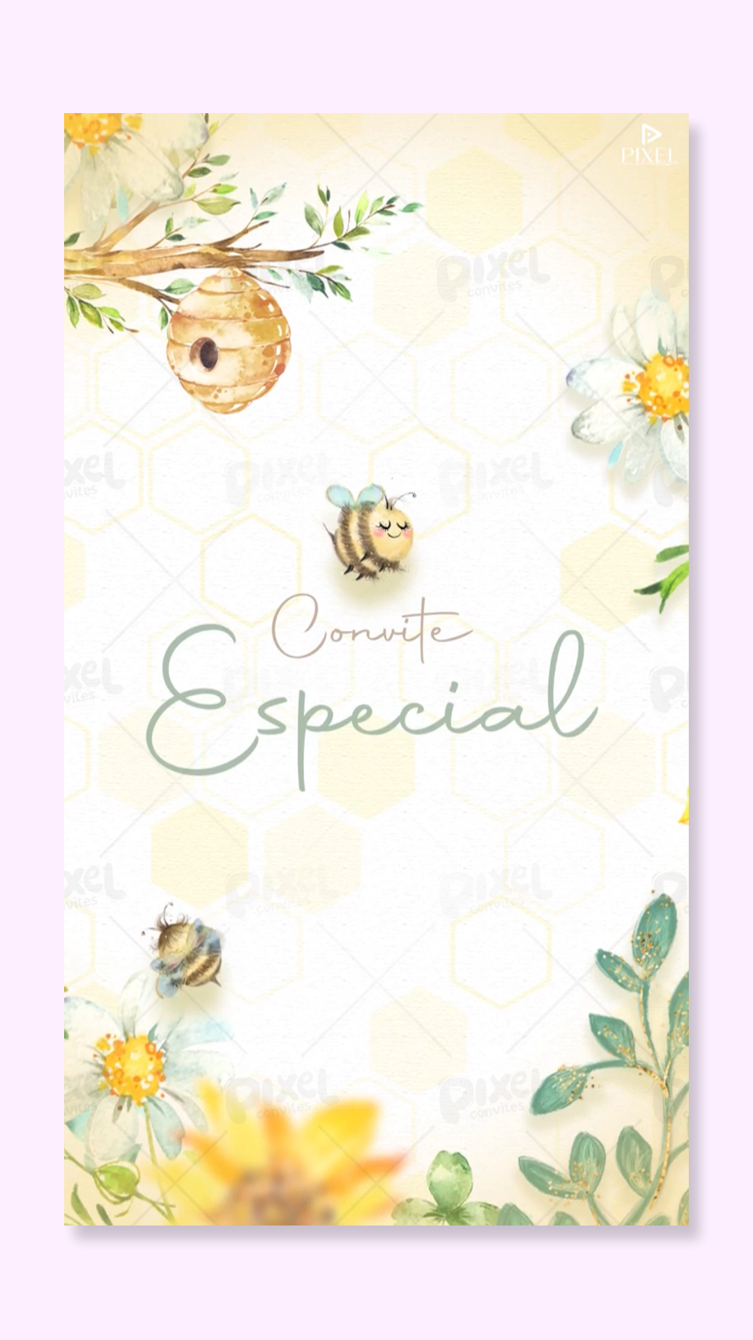 Convite Animado Jardim Das Abelhinhas