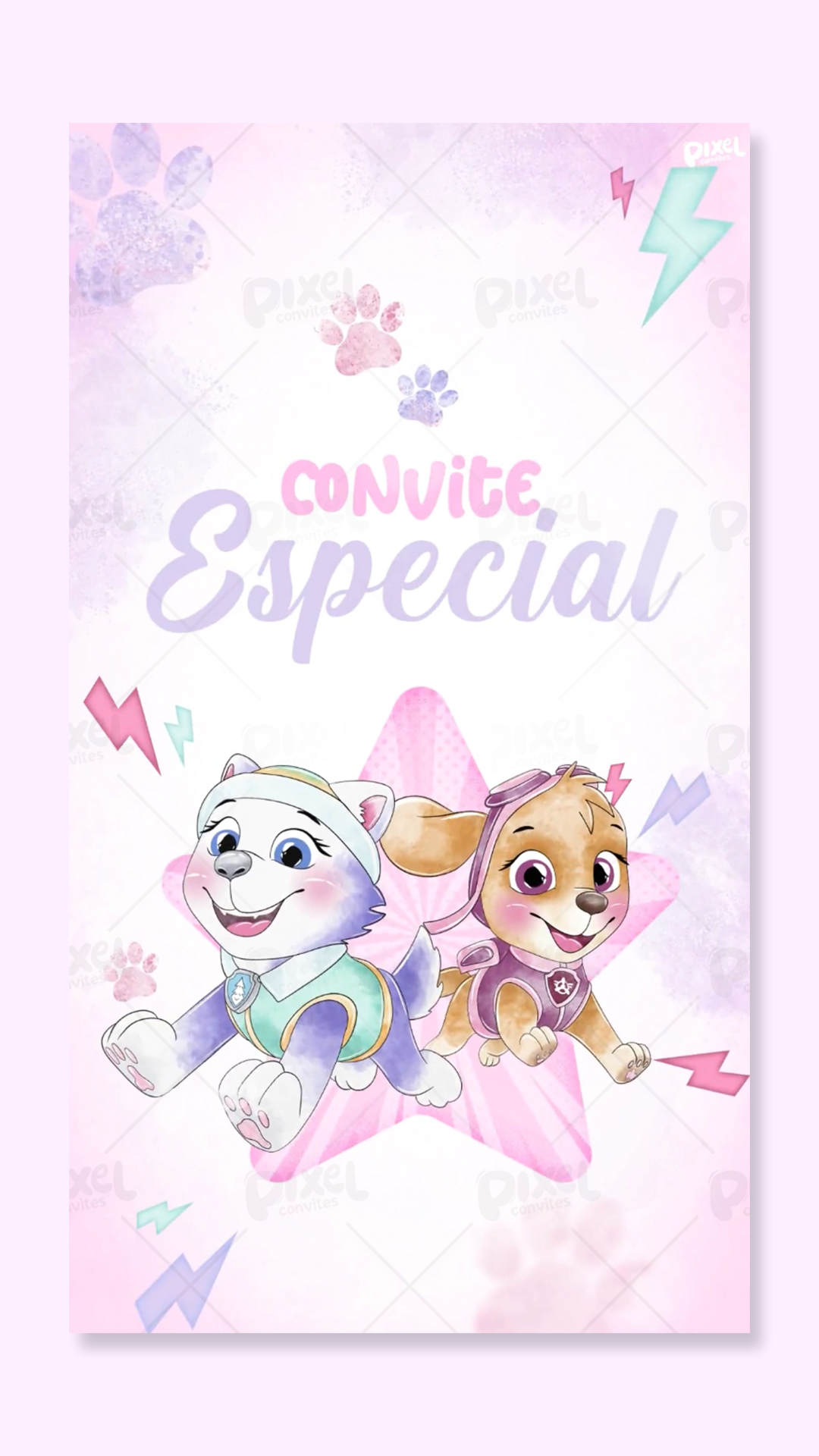 Convite Animado Aventura Com Skye E Everest