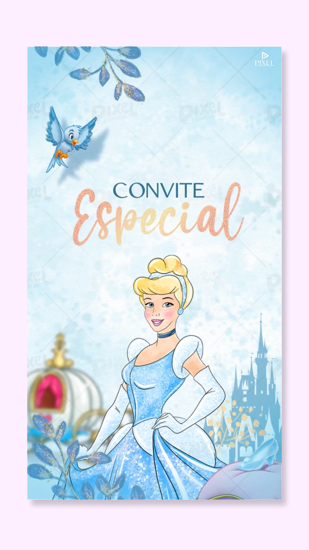 Convite Animado O Baile Encantado Da Cinderela