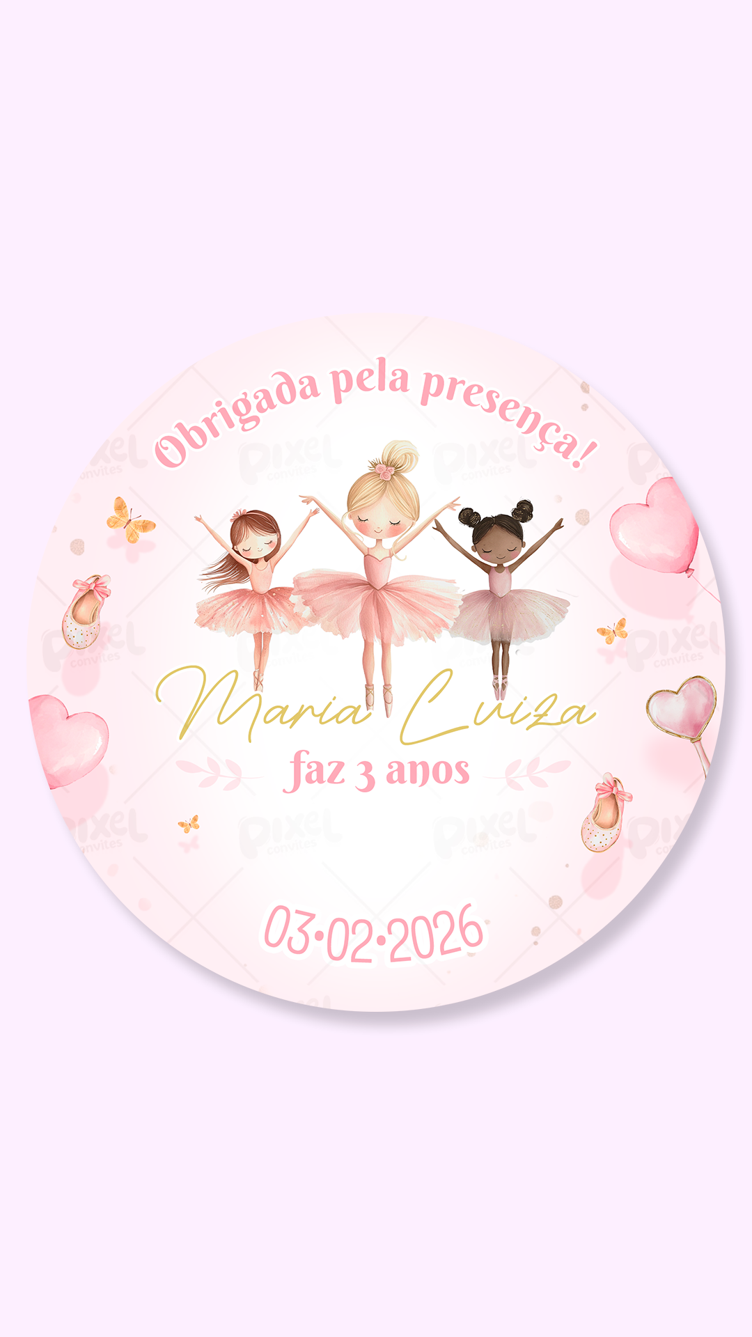 Tag Redonda Minha Pequena Bailarina