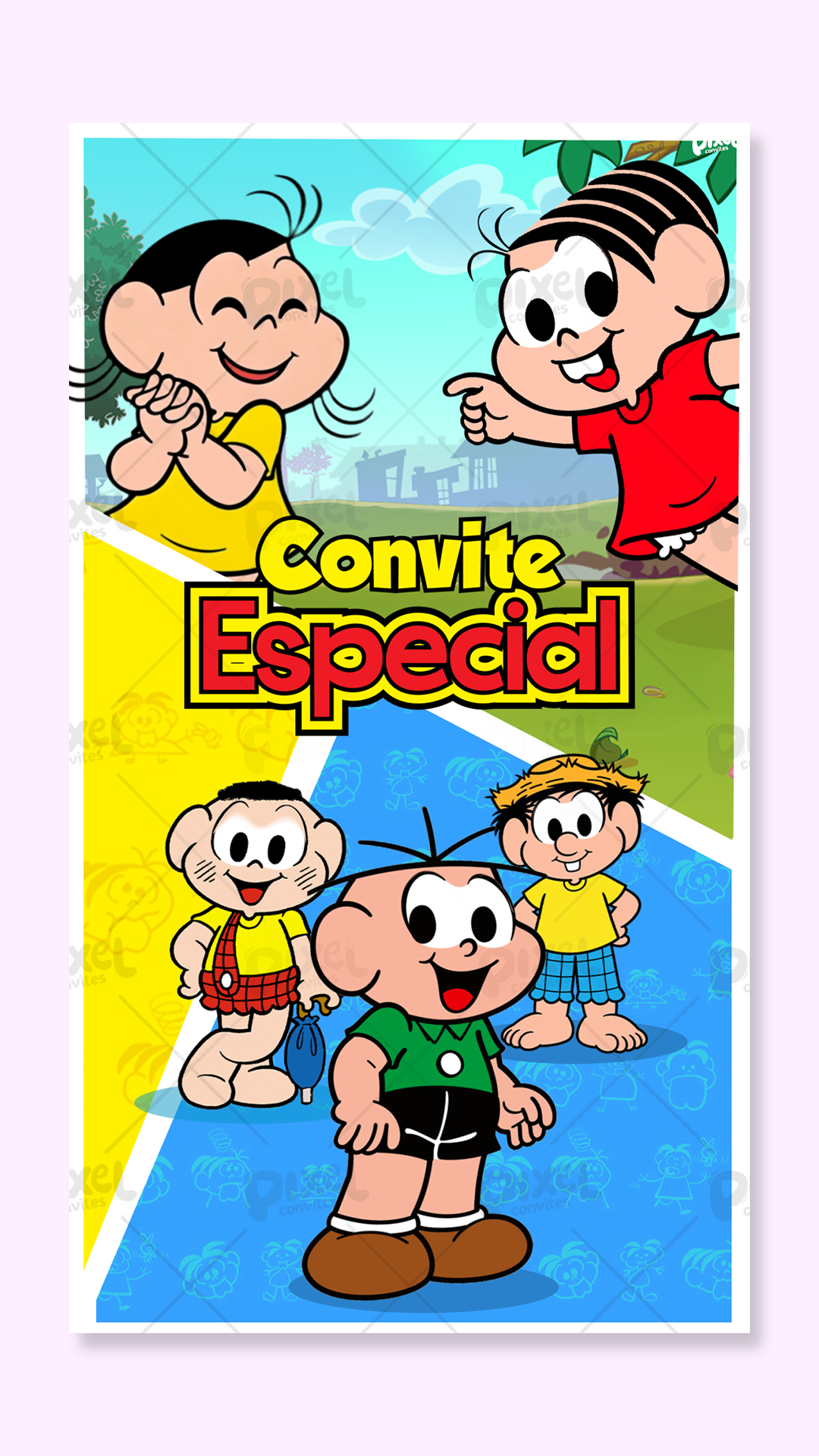 Convite Animado Festa Com A Turma Da Mônica