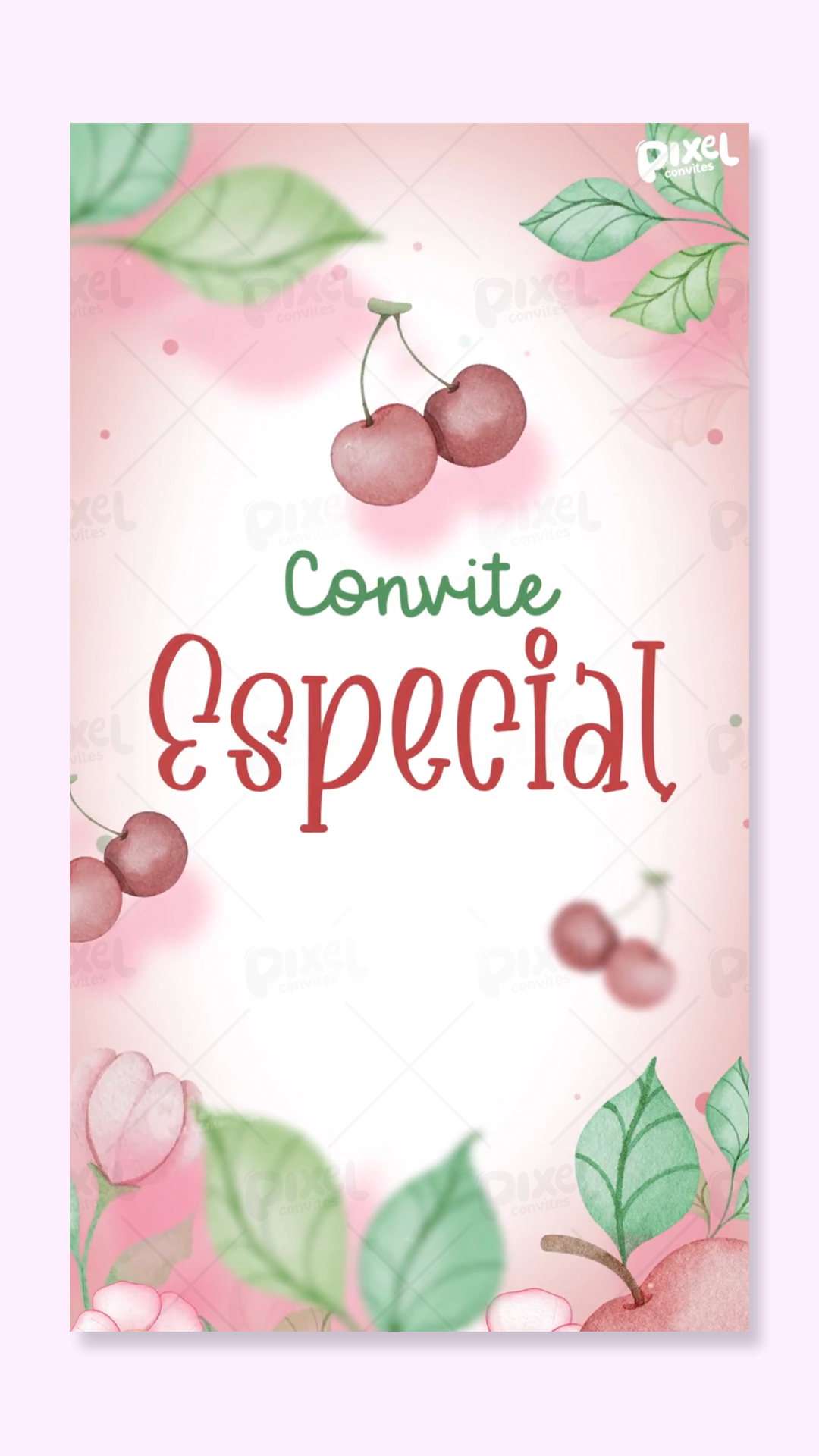 Convite Animado Minha Pequena Cerejinha