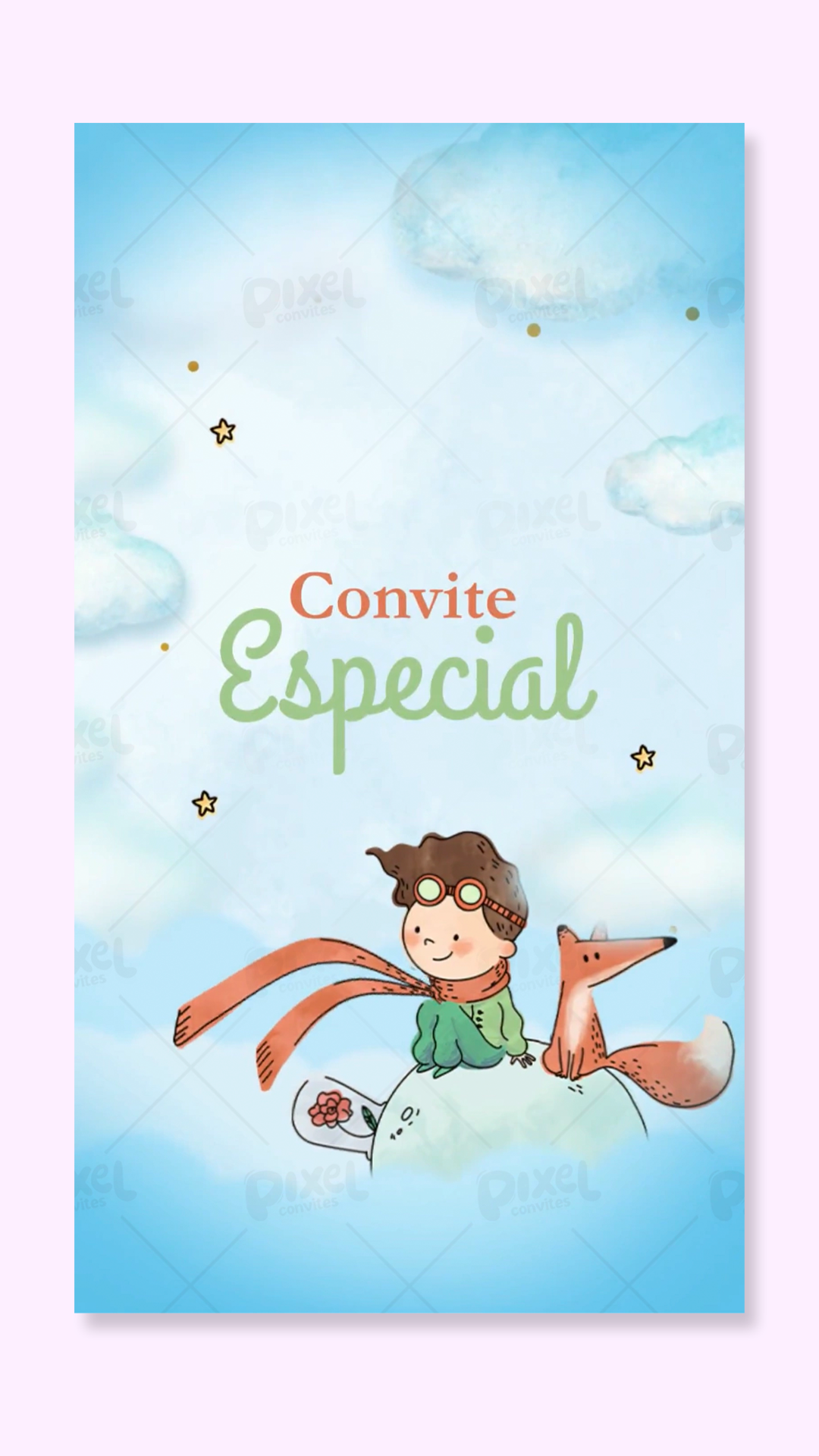Convite Animado Meu Pequeno Príncipe