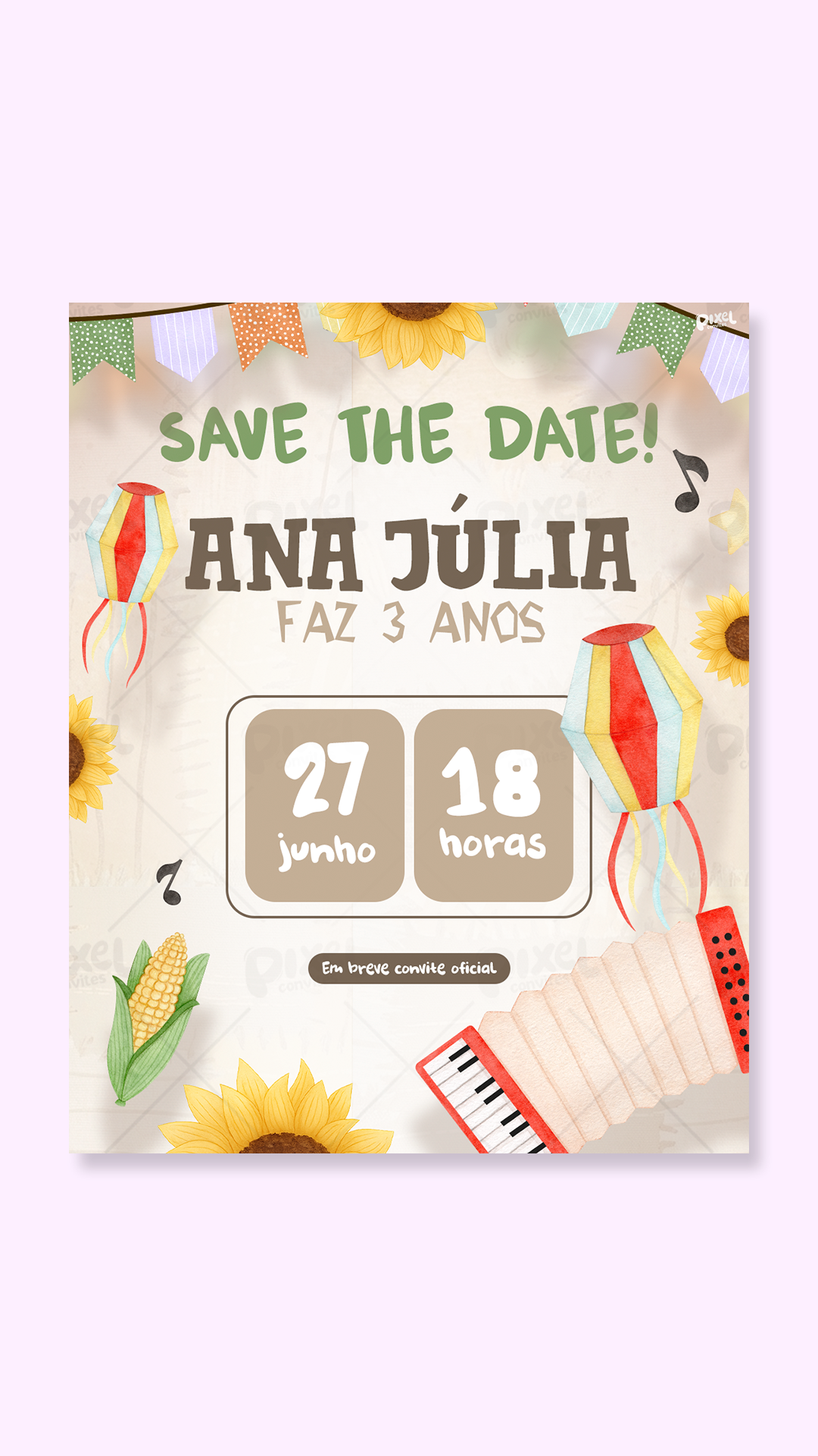 Save The Date Minha Festa Junina
