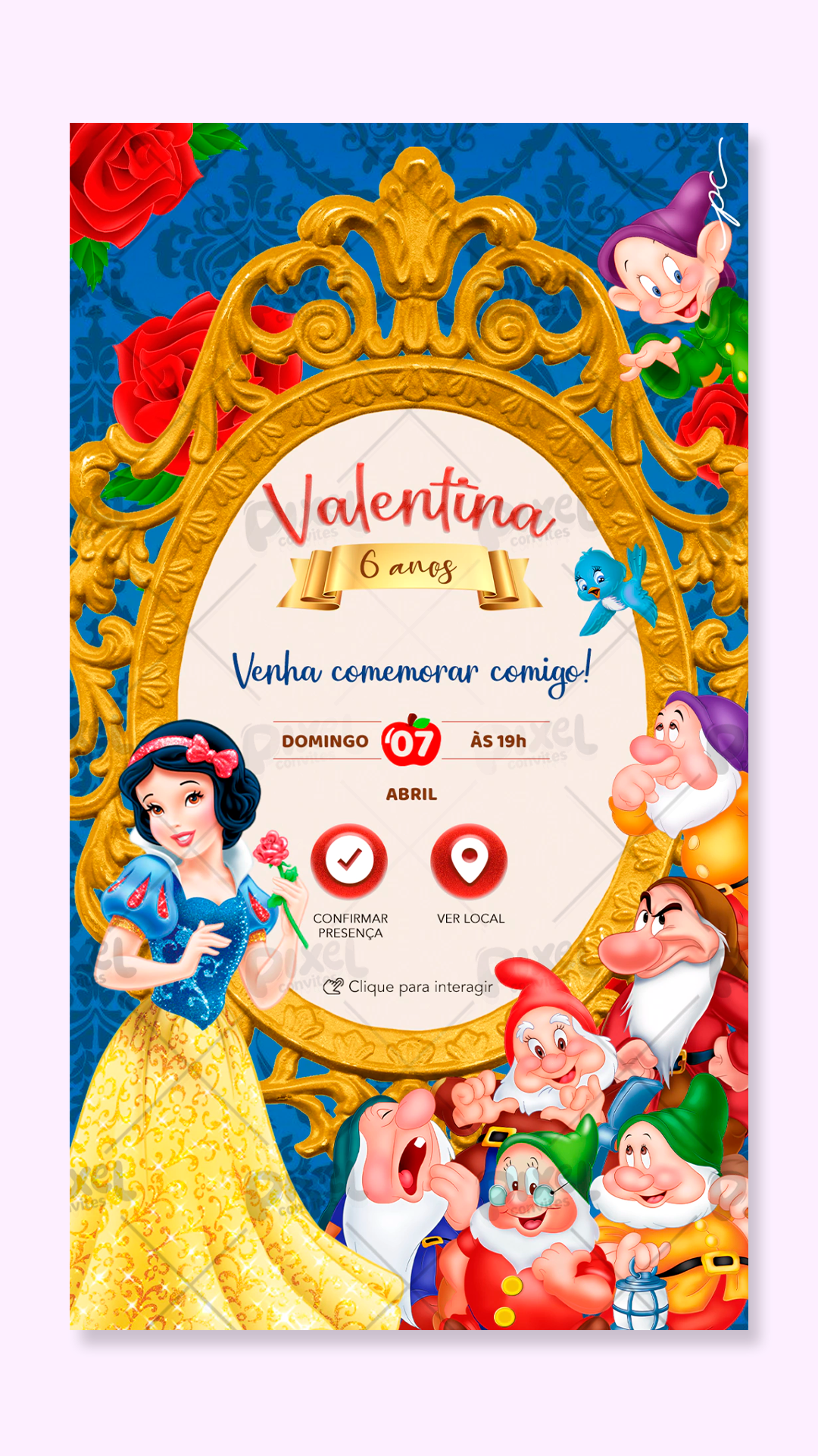 Convite Interativo A Branca de Neve