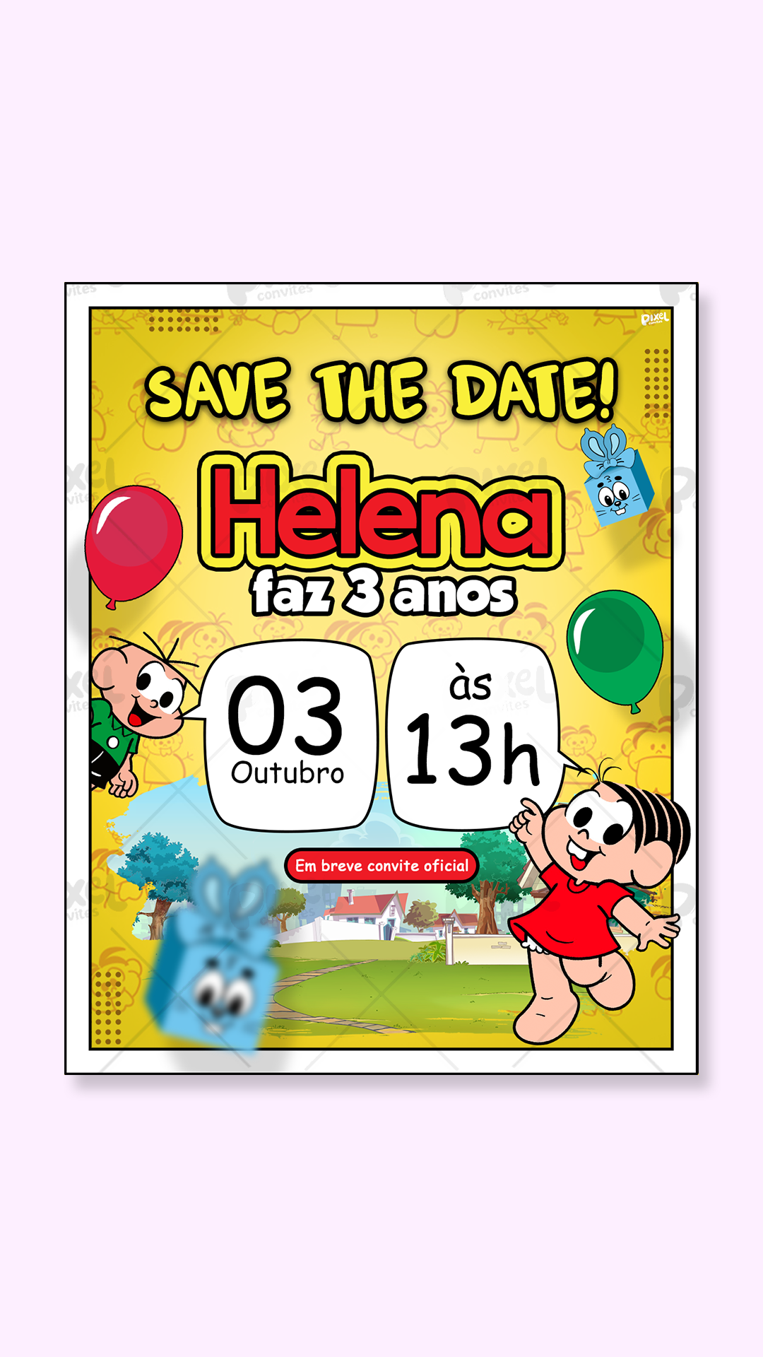 Save The Date Festa Com A Turma Da Mônica