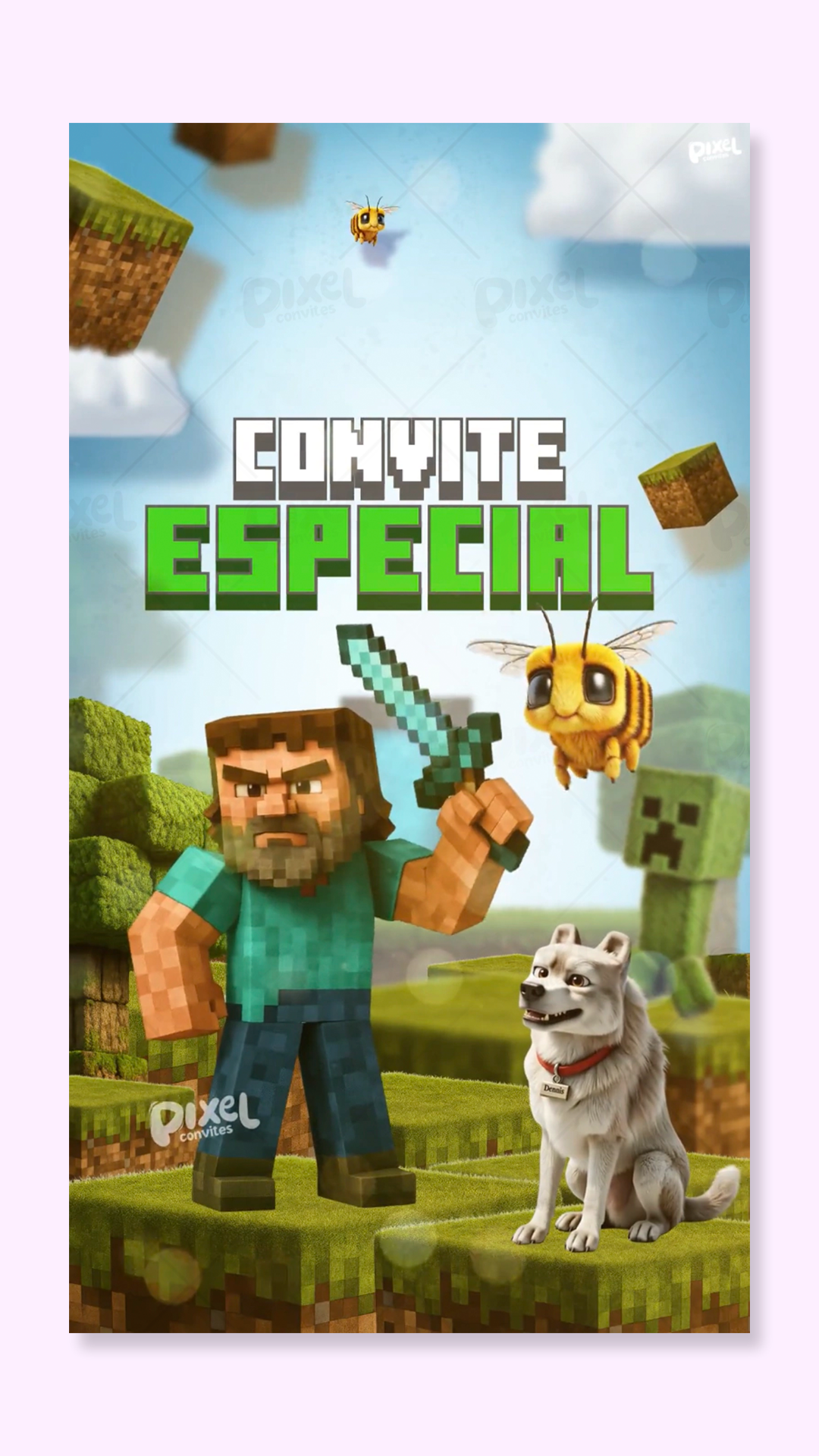 Convite Animado Um Filme Minecraft