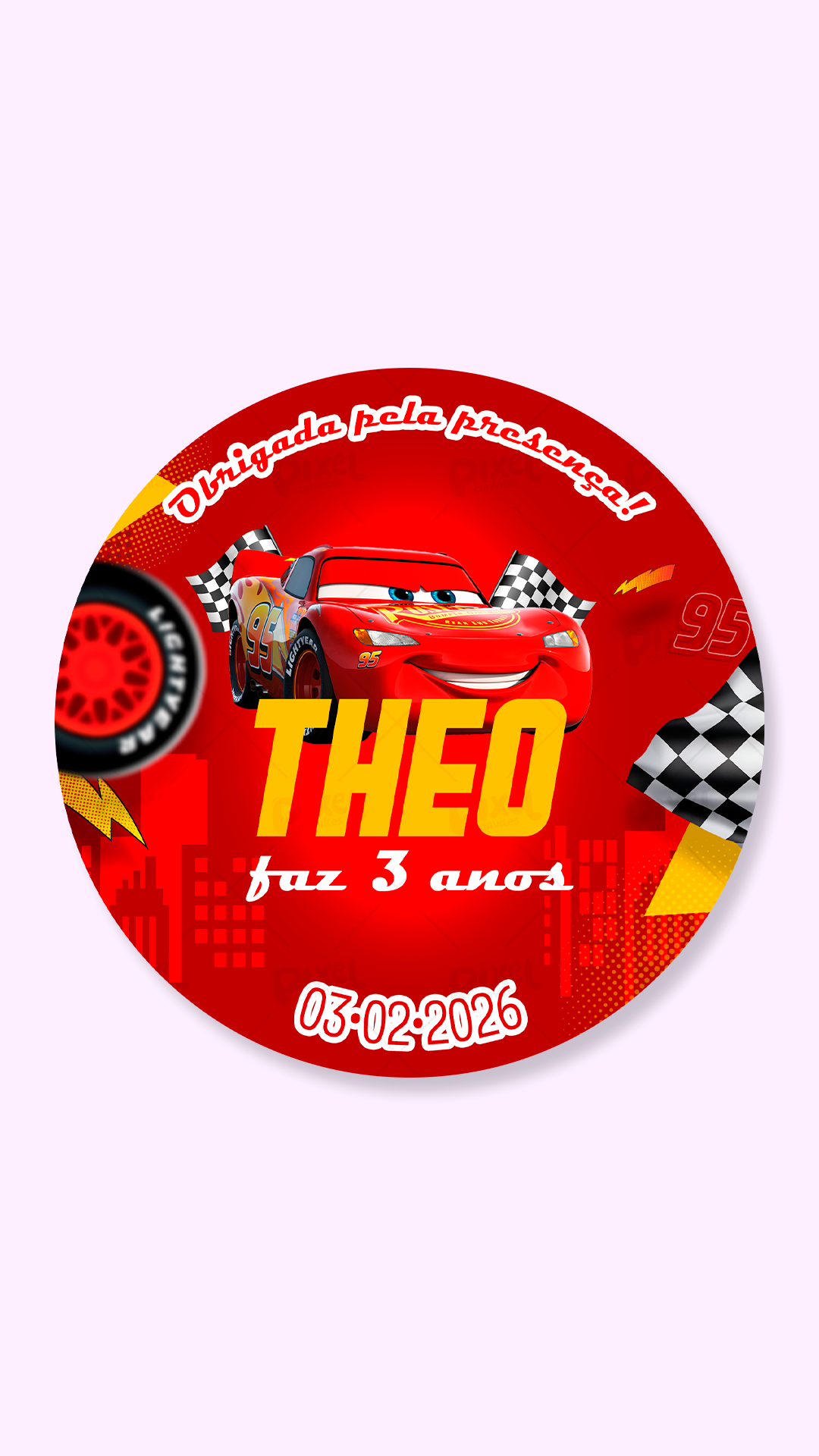 Tag Redonda Aventura Com Relâmpago McQueen