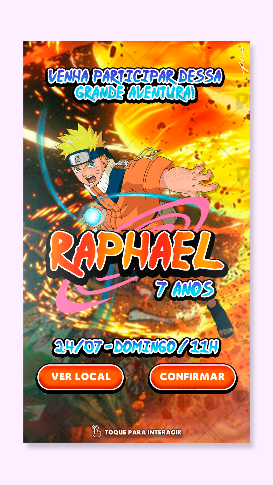 Convite Interativo Naruto Shippuden