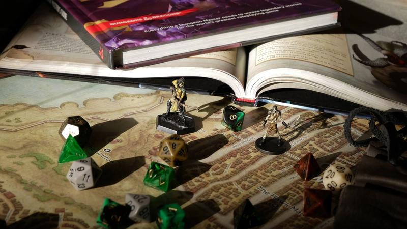 Books, dice and miniatures