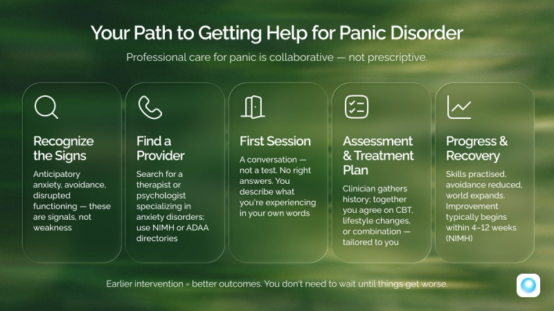 Path to professional help for panic disorder