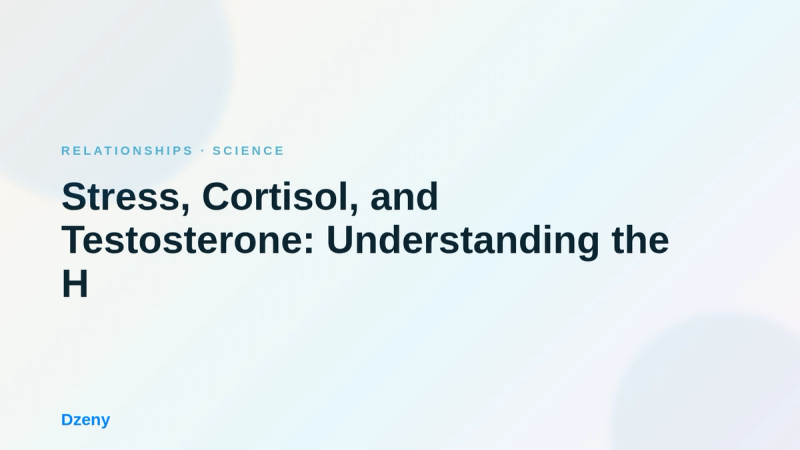 Stress, Cortisol, and Testosterone: Understanding the Hormonal Cycle Behind Fatigue, Recovery Problems, and Low Testosterone